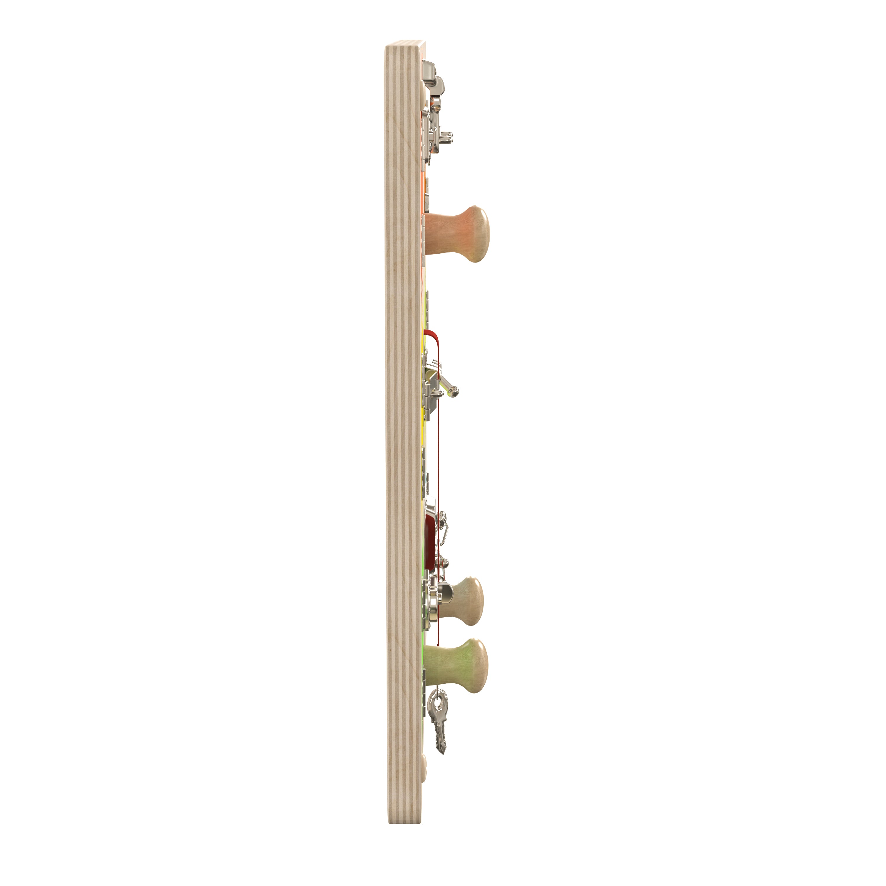 Bright Beginnings Commercial Grade STEAM Wall Activity Board with Natural Finish and Multicolor Accents, Locks and Buckles