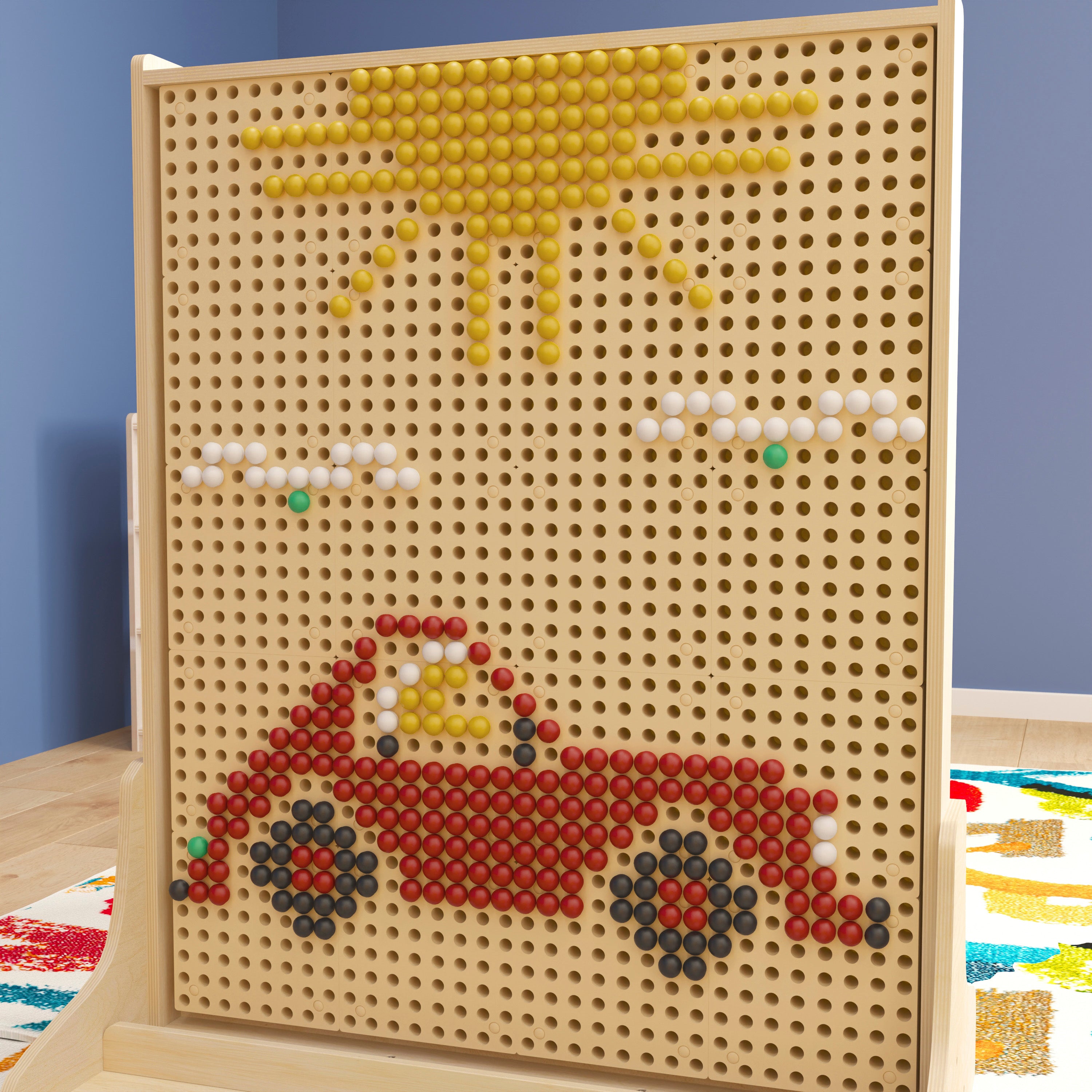 Bright Beginnings Commercial Grade 512 Piece Peg Accessory Pack for Modular STEAM Walls (Not Included) - Multicolor