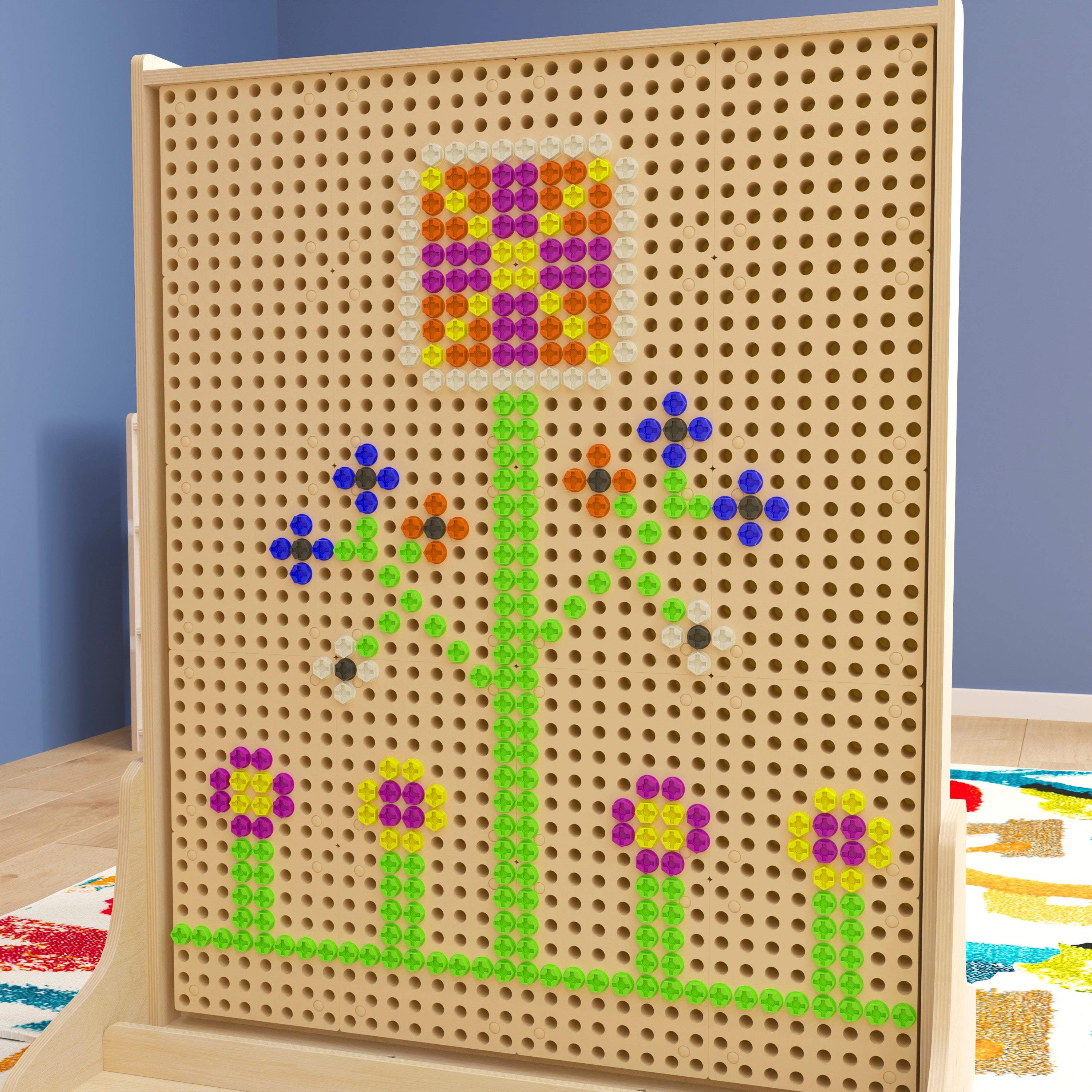 Bright Beginnings Commercial Grade Modular STEAM Wall 512 Piece Multicolor Screw Accessory Pack (STEAM Wall Not Included)