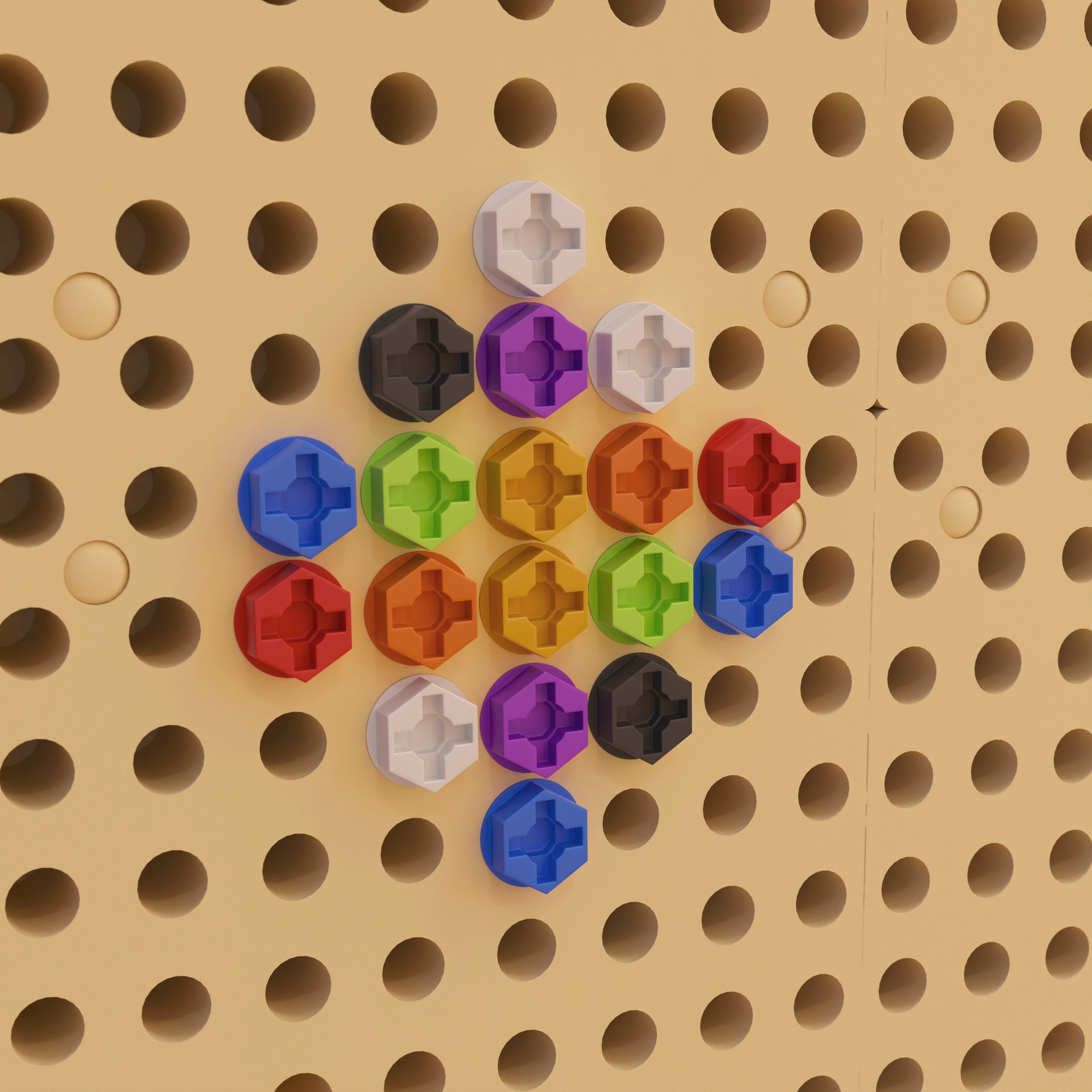 Bright Beginnings Commercial Grade Modular STEAM Wall 512 Piece Multicolor Screw Accessory Pack (STEAM Wall Not Included)