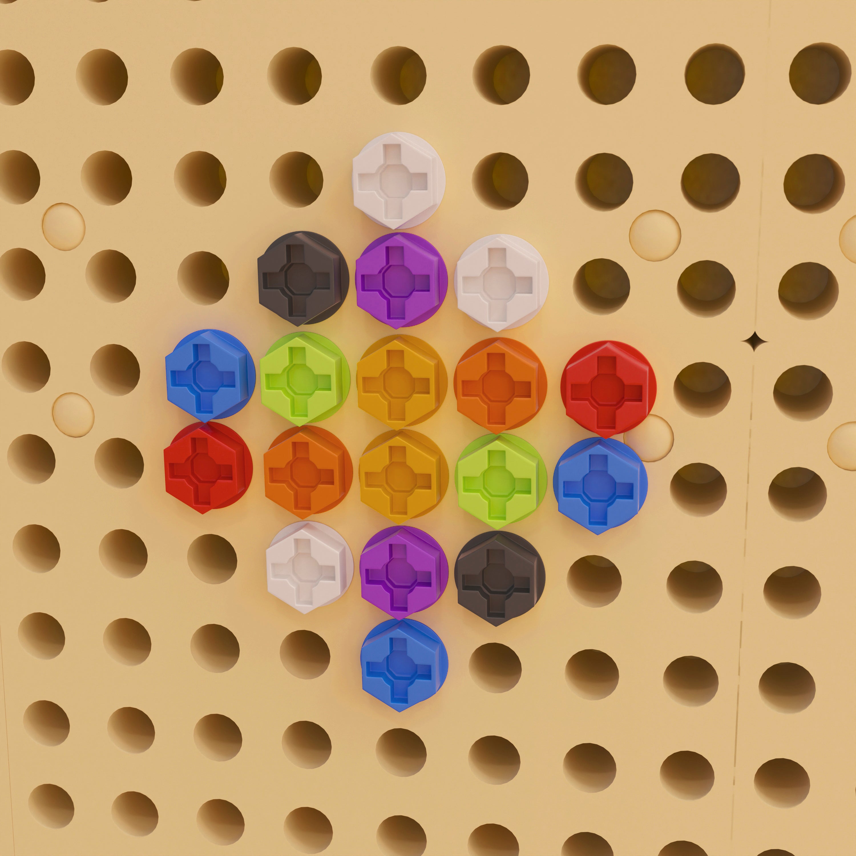 Bright Beginnings Commercial Grade Modular STEAM Wall 512 Piece Multicolor Screw Accessory Pack (STEAM Wall Not Included)