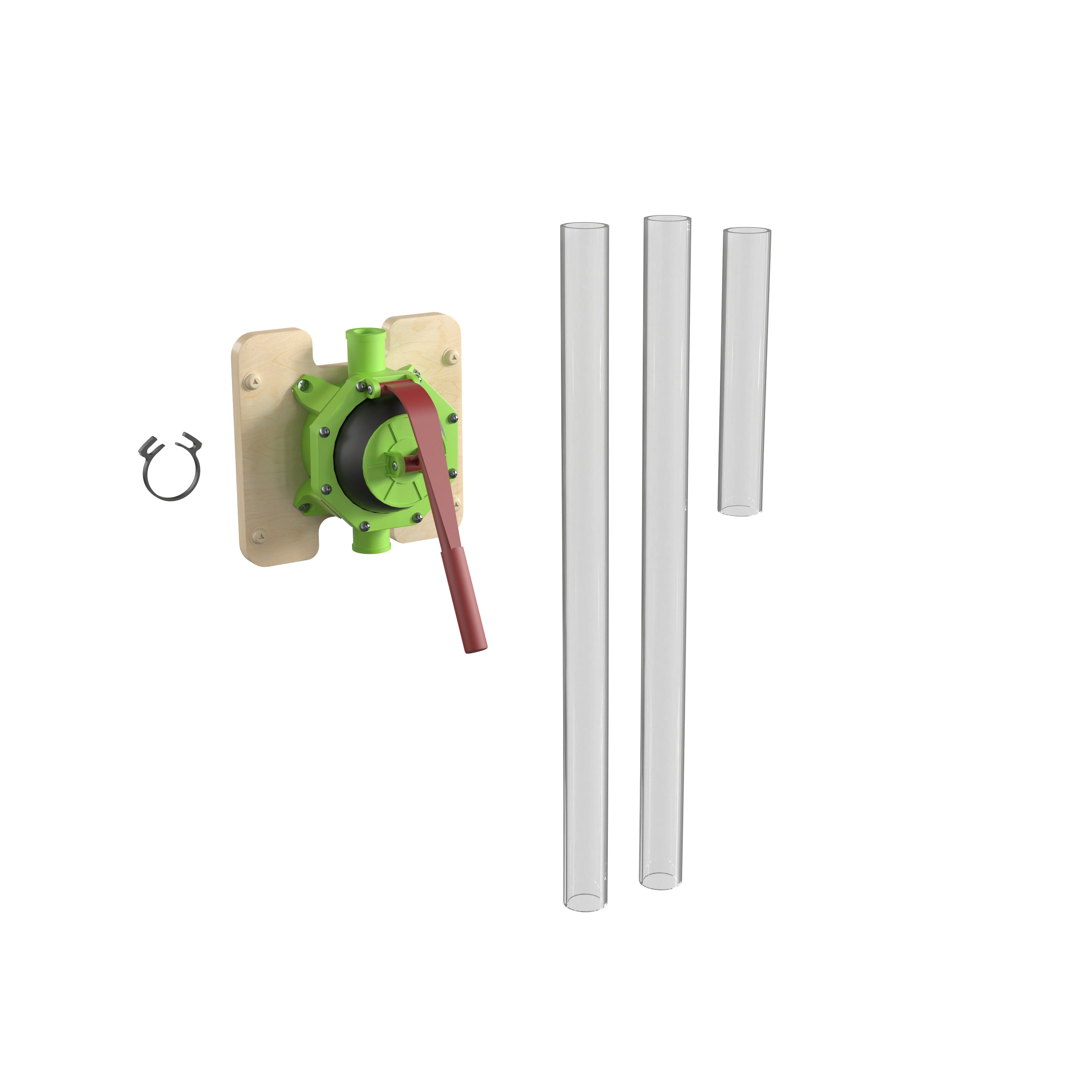 Bright Beginnings Commercial Grade 10 Piece Pipe Builder Hand Pump & Accessories for Modular STEAM Wall Systems (Not Included)