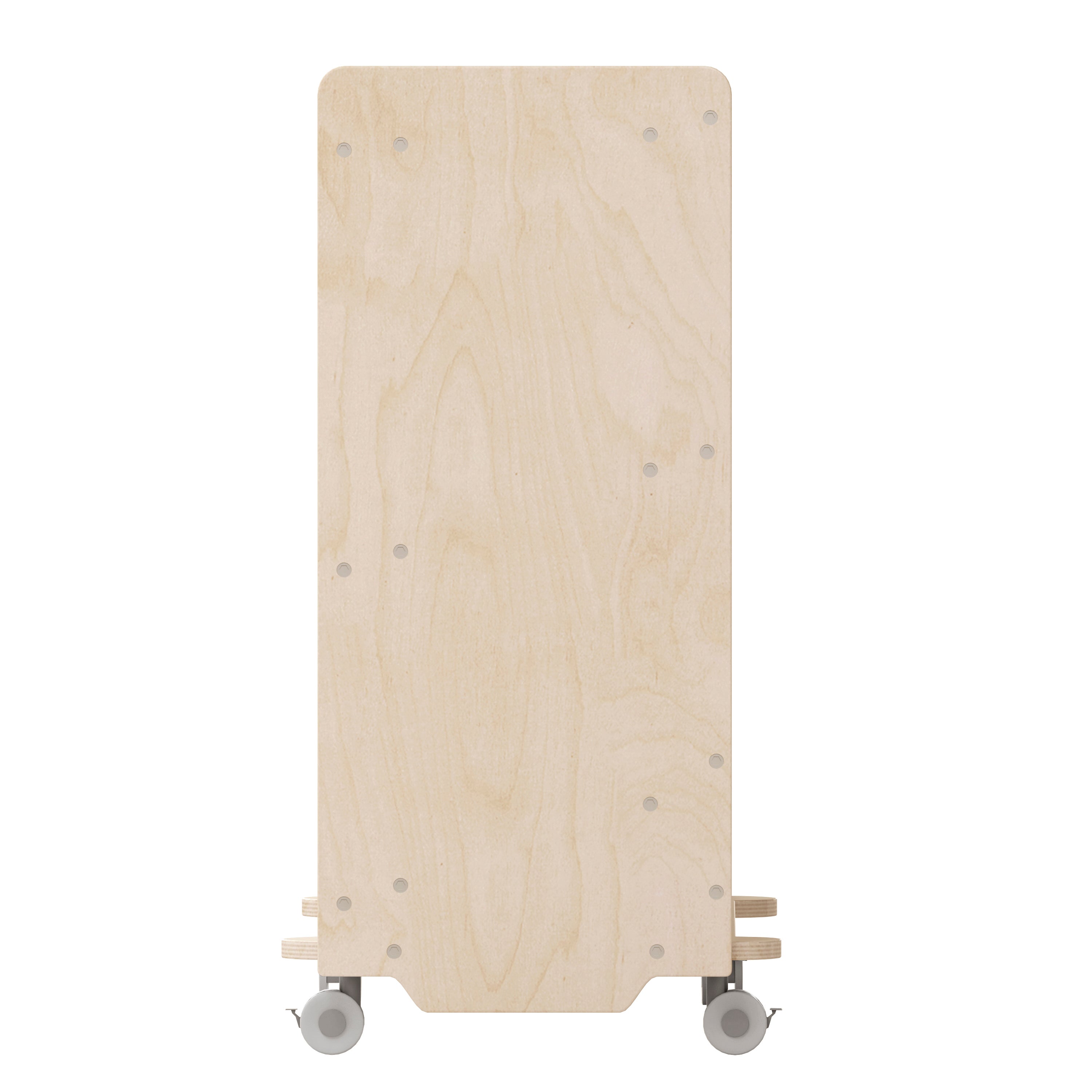 Bright Beginnings Commercial Space Saving Wooden Mobile Classroom Storage Cart, 3 Angled Shelves, Locking Caster Wheels, Kid Friendly Design, Natural