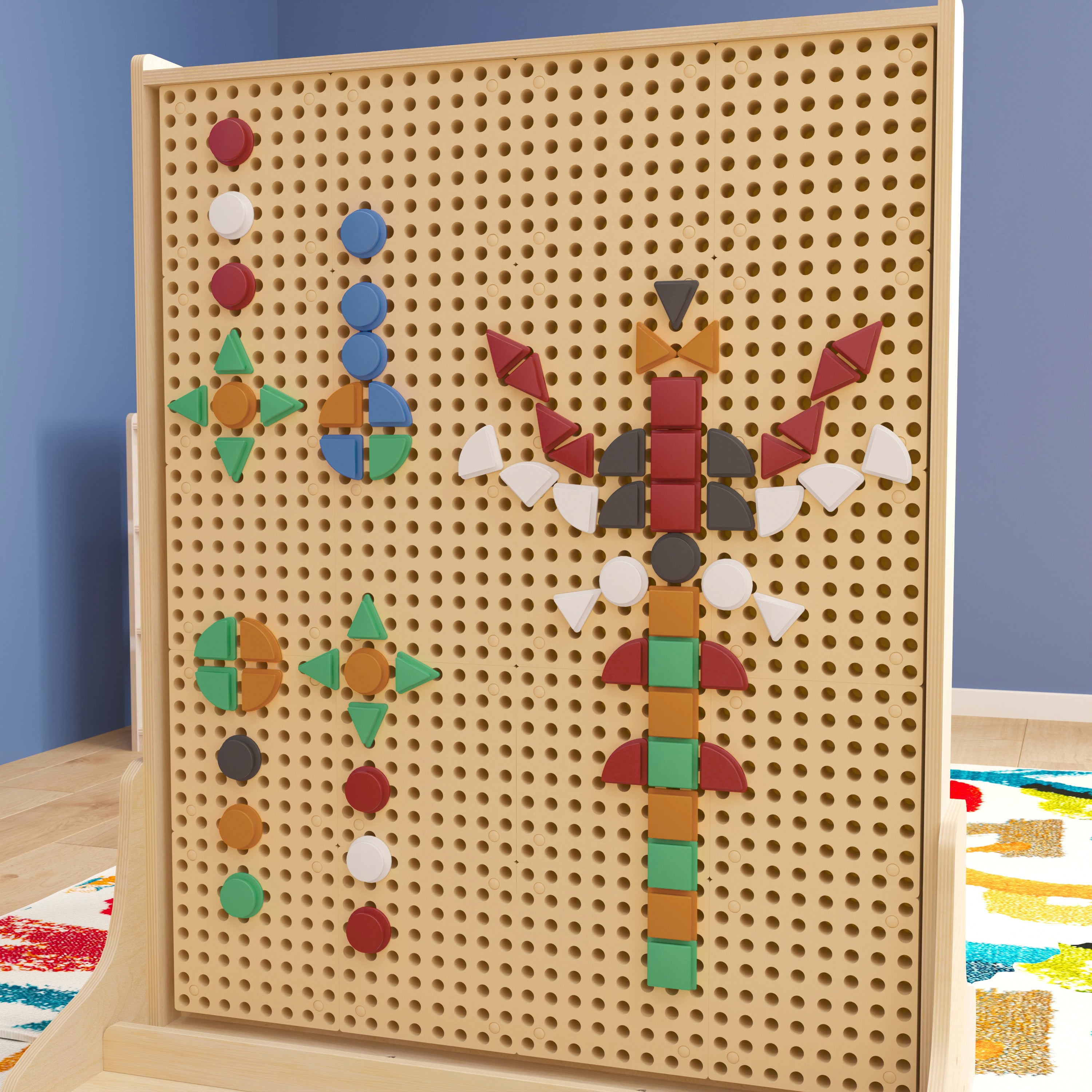 Bright Beginnings Commercial Grade Multicolor 256 Piece Shape Set for Modular STEAM Wall Systems (Not Included)