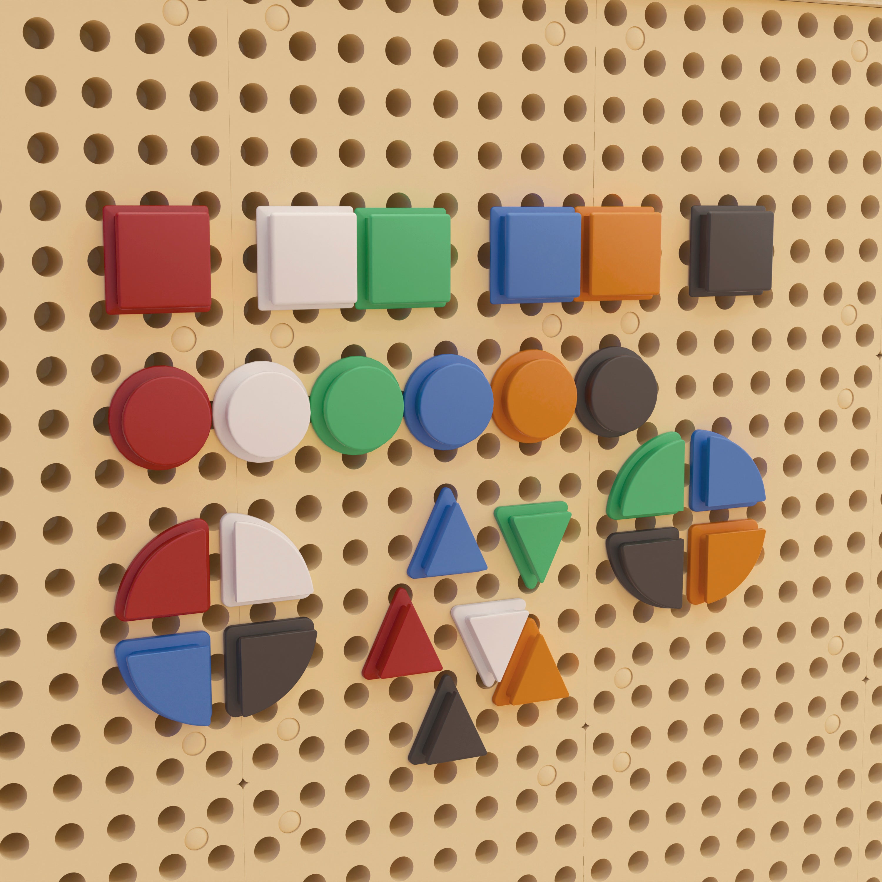 Bright Beginnings Commercial Grade Multicolor 256 Piece Shape Set for Modular STEAM Wall Systems (Not Included)
