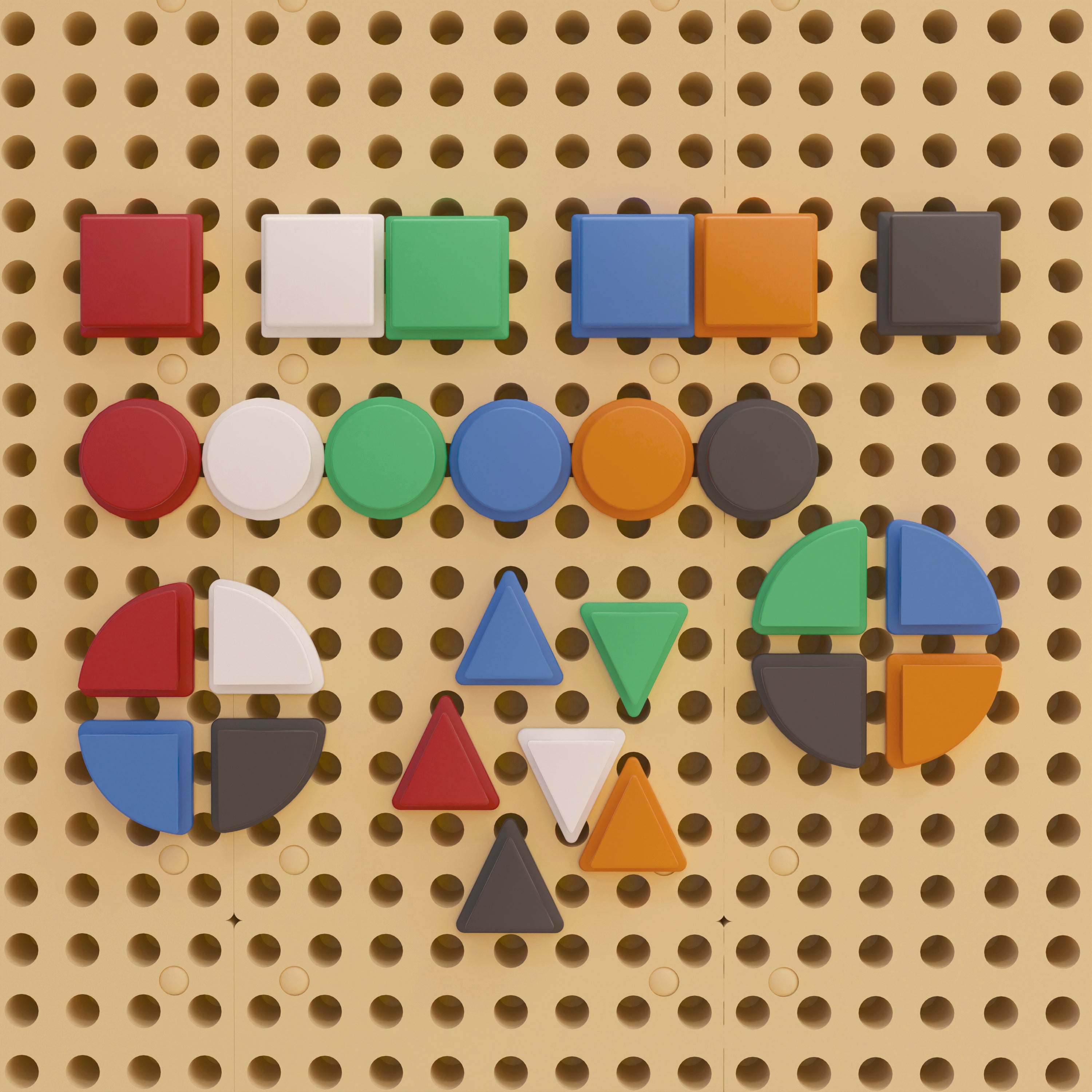 Bright Beginnings Commercial Grade Multicolor 256 Piece Shape Set for Modular STEAM Wall Systems (Not Included)