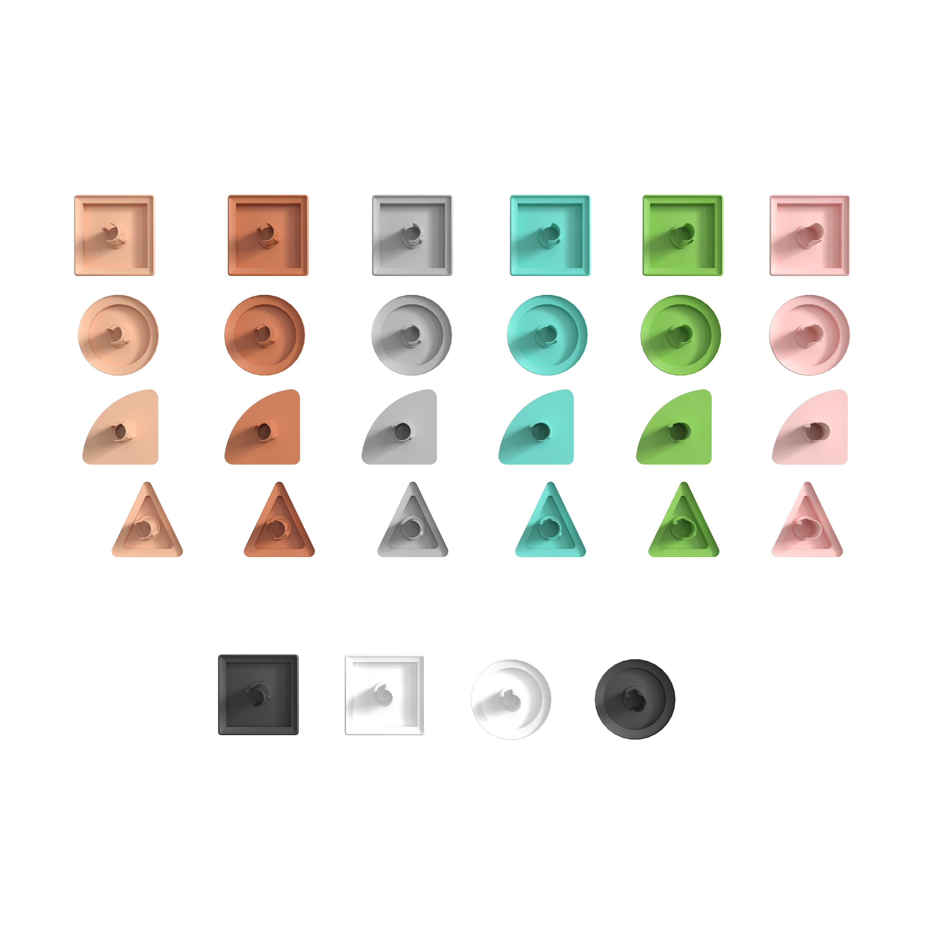Bright Beginnings Commercial Grade Pastel 256 Piece Shape Set for Modular STEAM Wall Systems (Not Included)