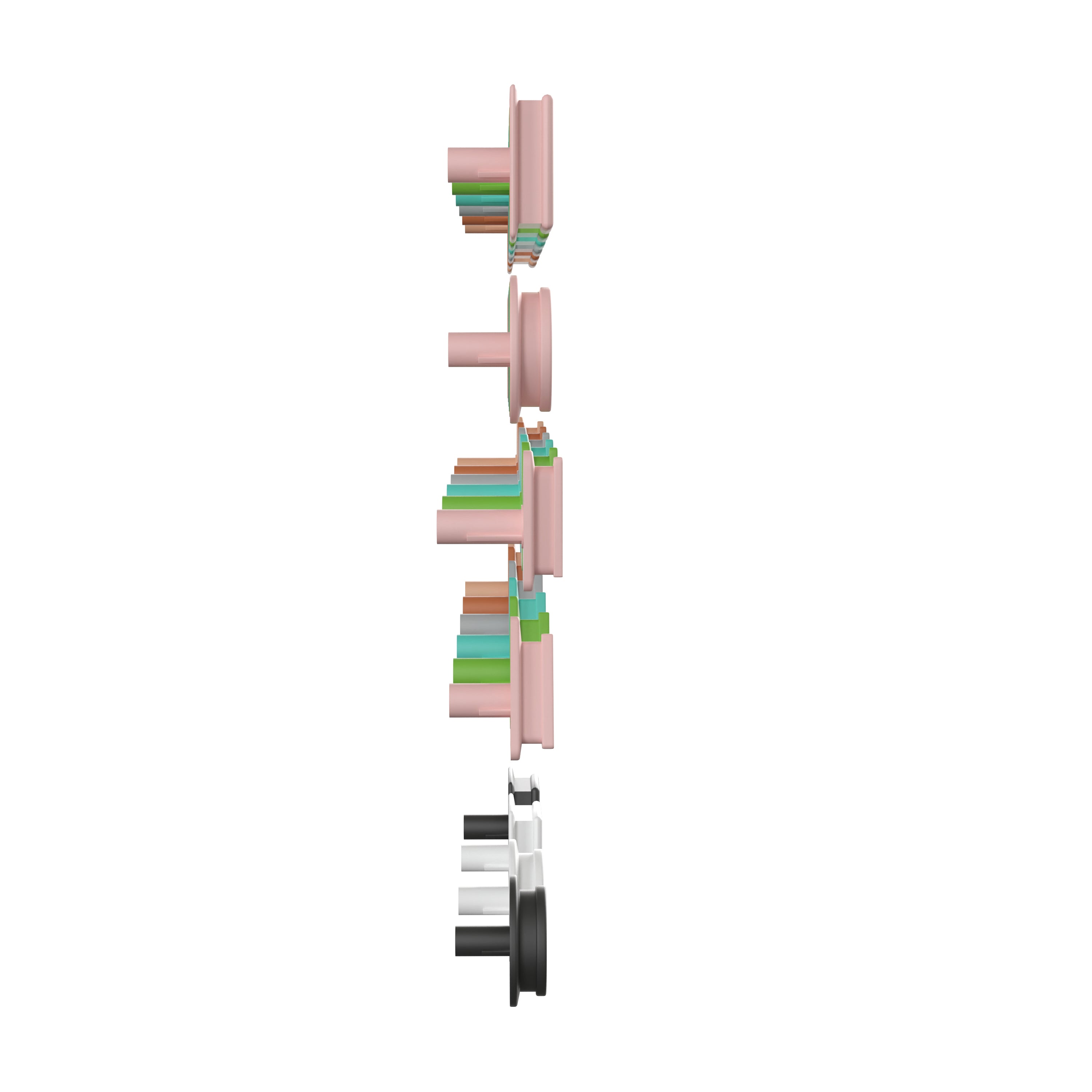 Bright Beginnings Commercial Grade Pastel 256 Piece Shape Set for Modular STEAM Wall Systems (Not Included)
