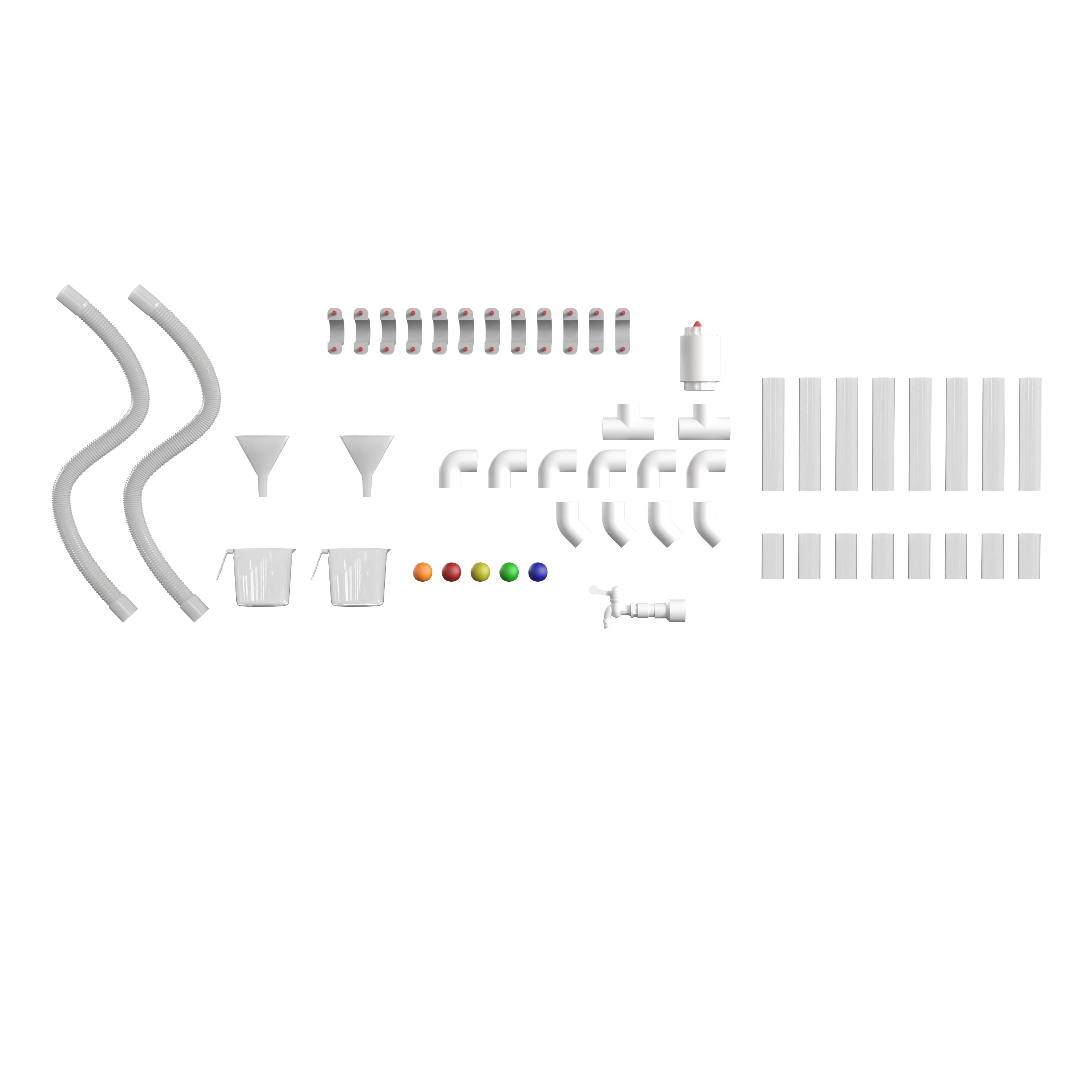 Bright Beginnings Commercial Grade 80 Piece Pipe Builder Set for Modular STEAM Wall Systems (Not Included)