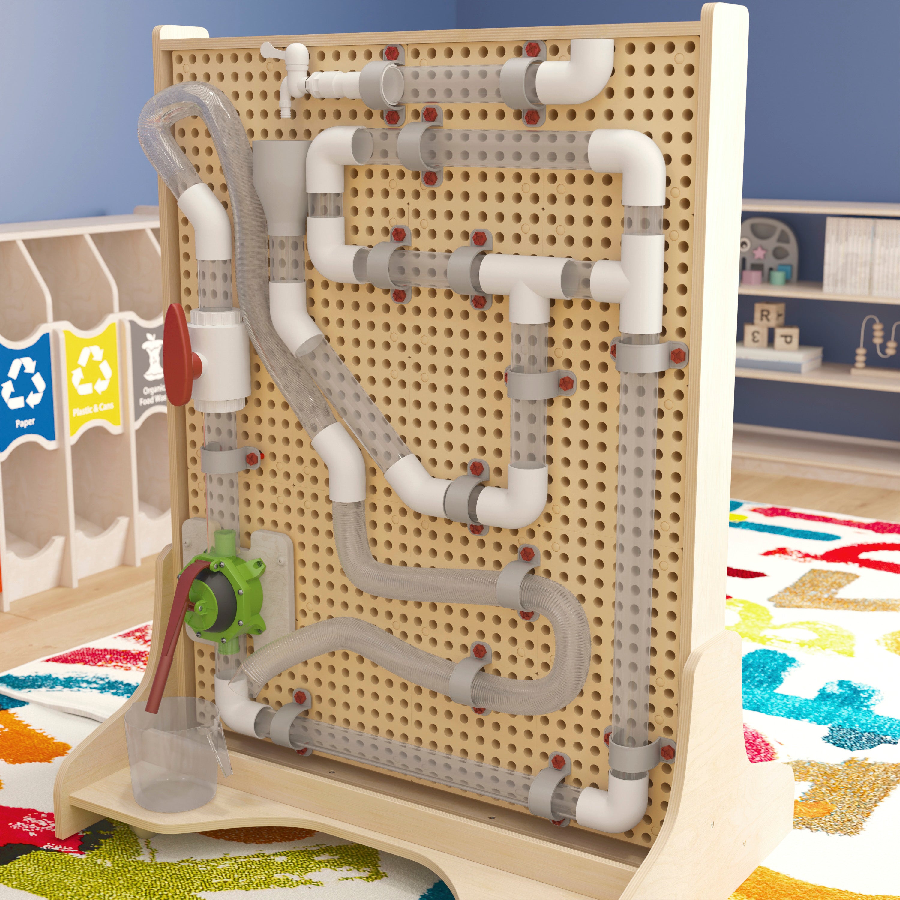Bright Beginnings Commercial Grade 80 Piece Pipe Builder Set for Modular STEAM Wall Systems (Not Included)