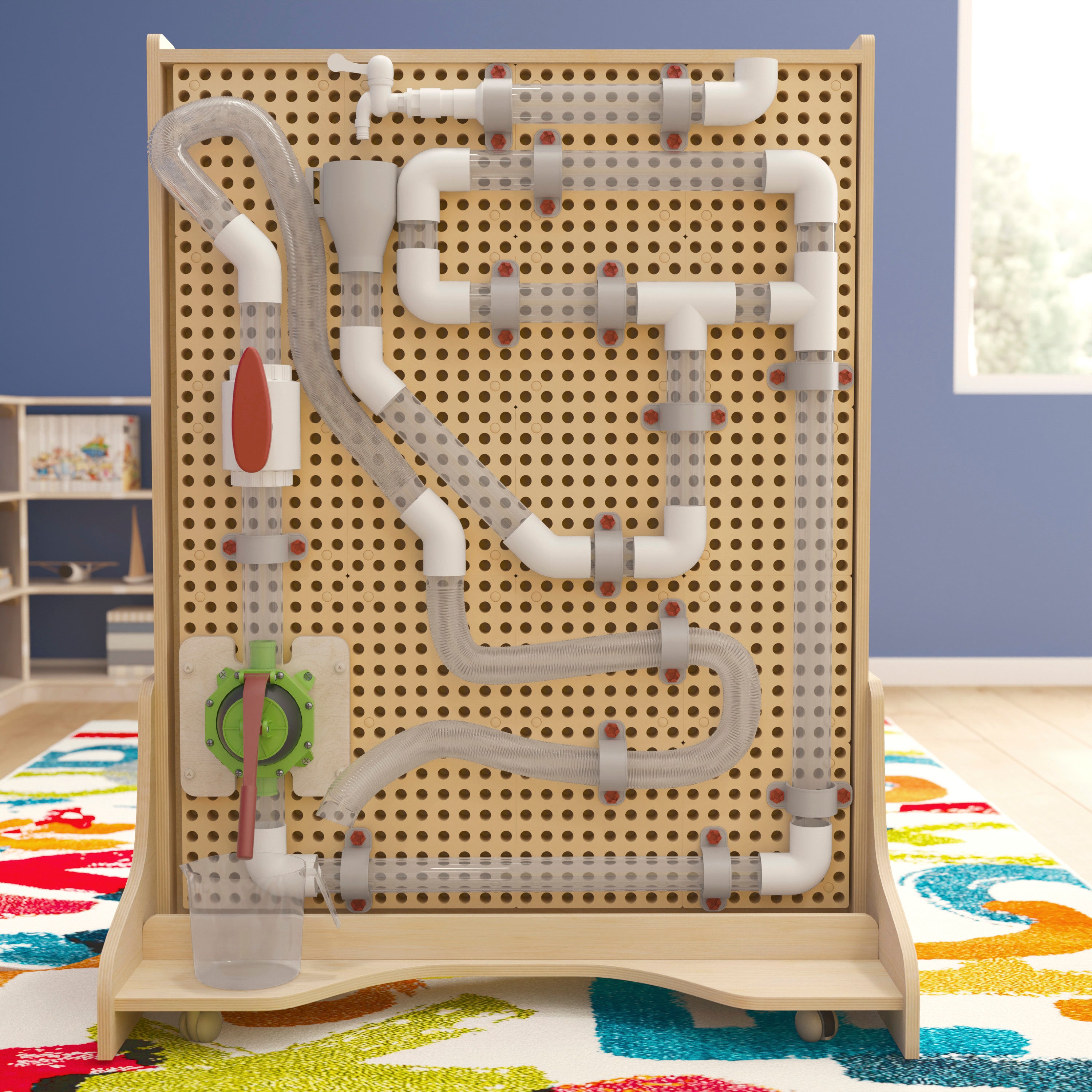 Bright Beginnings Commercial Grade 80 Piece Pipe Builder Set for Modular STEAM Wall Systems (Not Included)