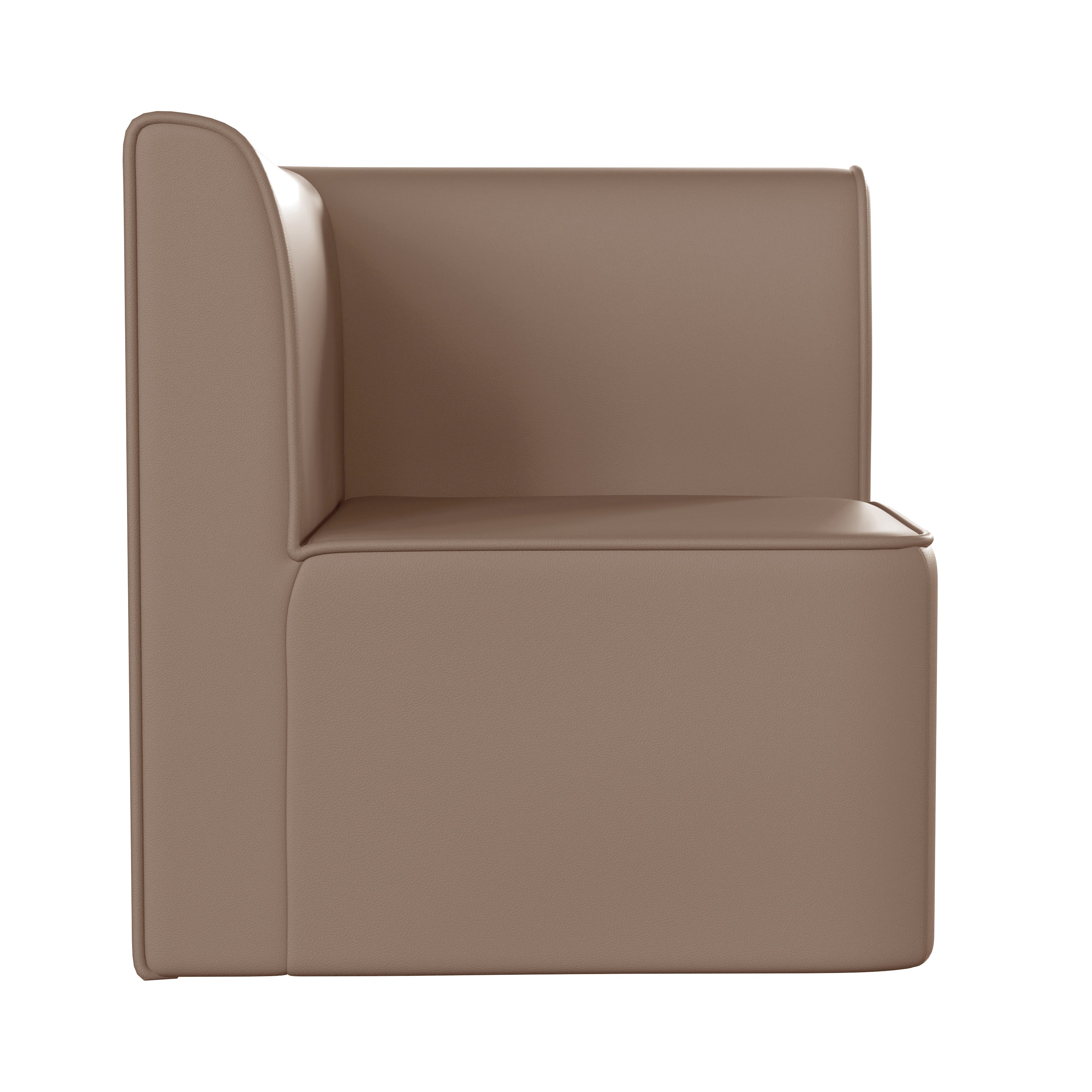 Bright Beginnings Commercial Grade Modular Classroom Soft Seating, 1-Seater Corner Chair, Neutral Vinyl