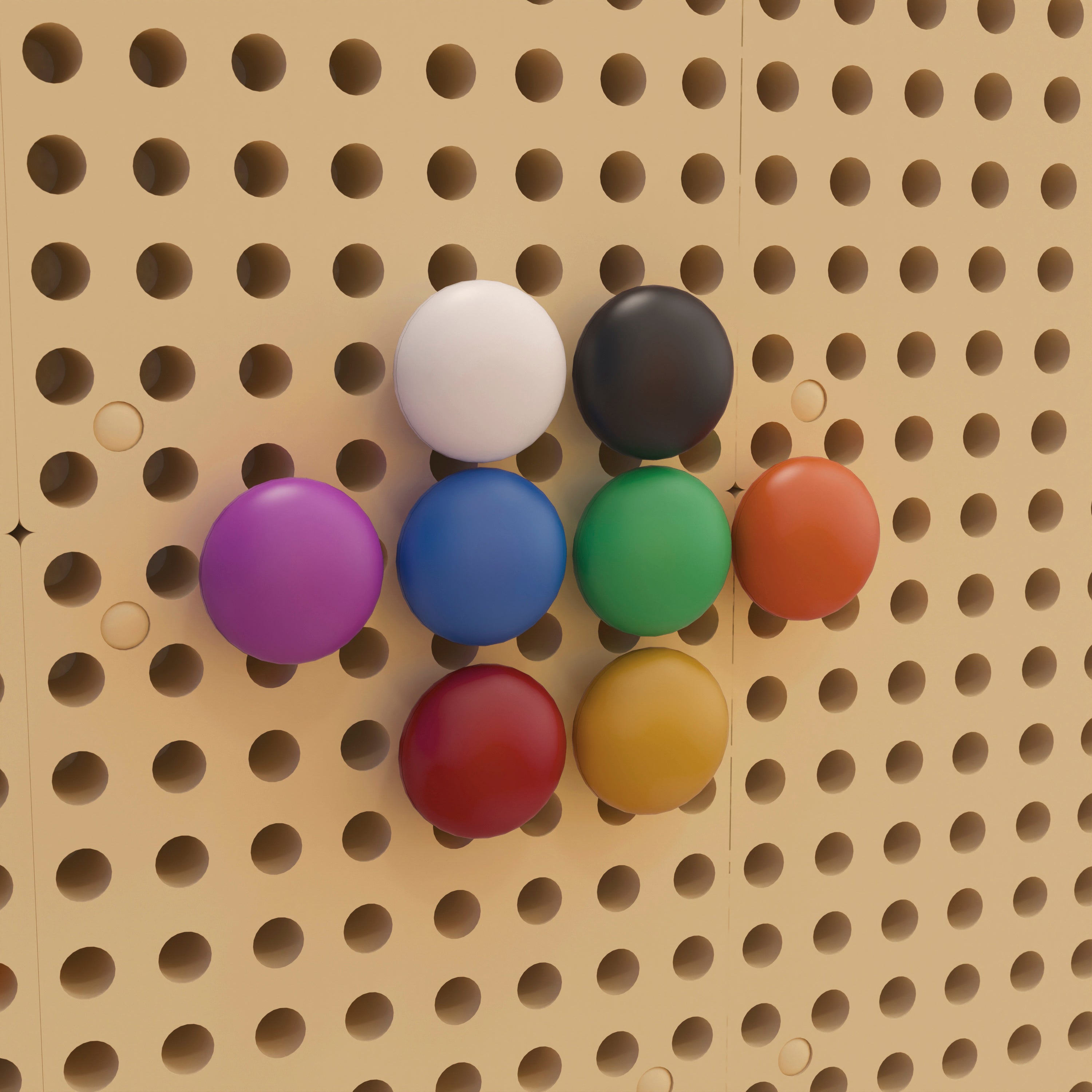 Bright Beginnings Commercial Grade 64 Piece Jumbo Peg Accessory Pack for Modular STEAM Walls (Not Included) - Multicolor