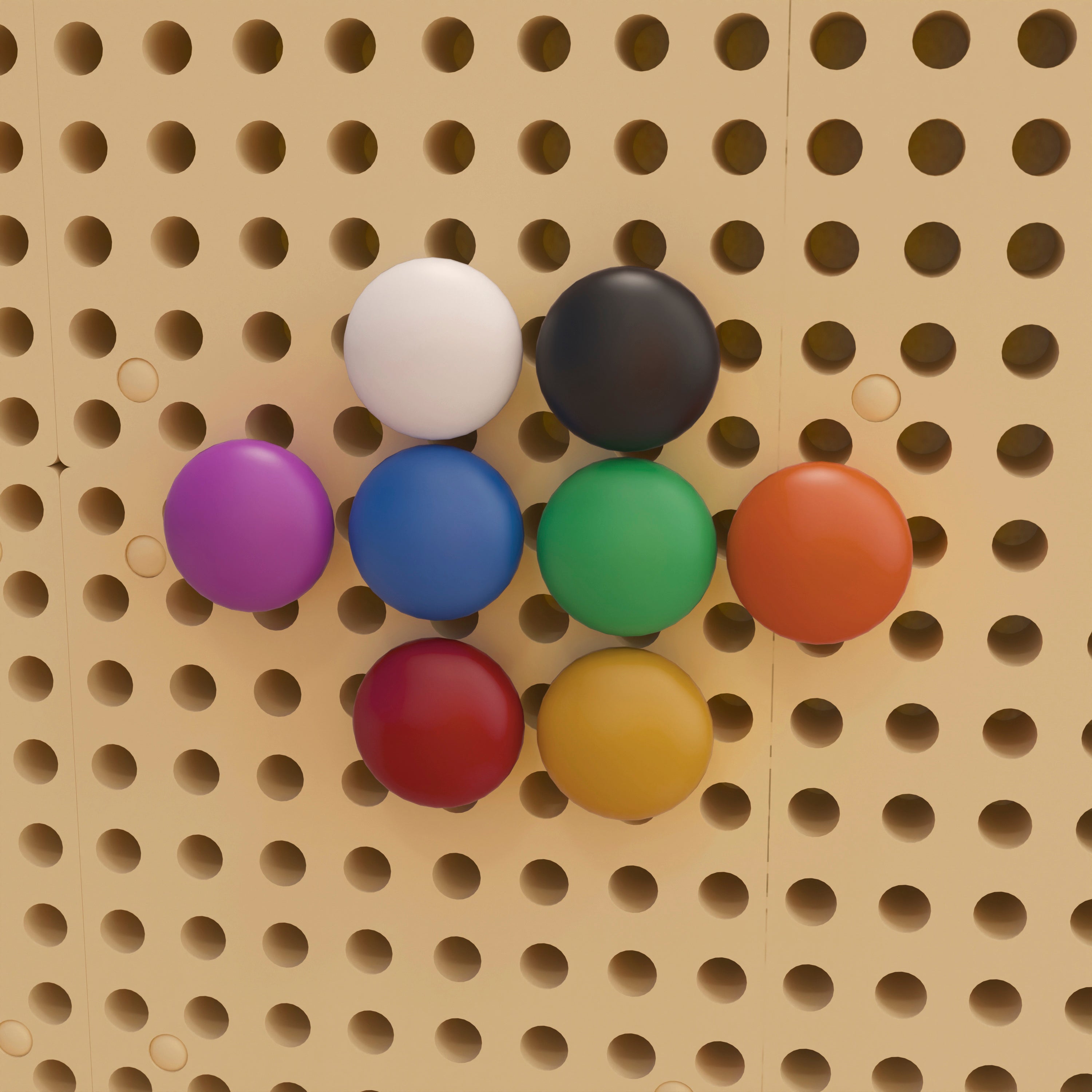 Bright Beginnings Commercial Grade 64 Piece Jumbo Peg Accessory Pack for Modular STEAM Walls (Not Included) - Multicolor