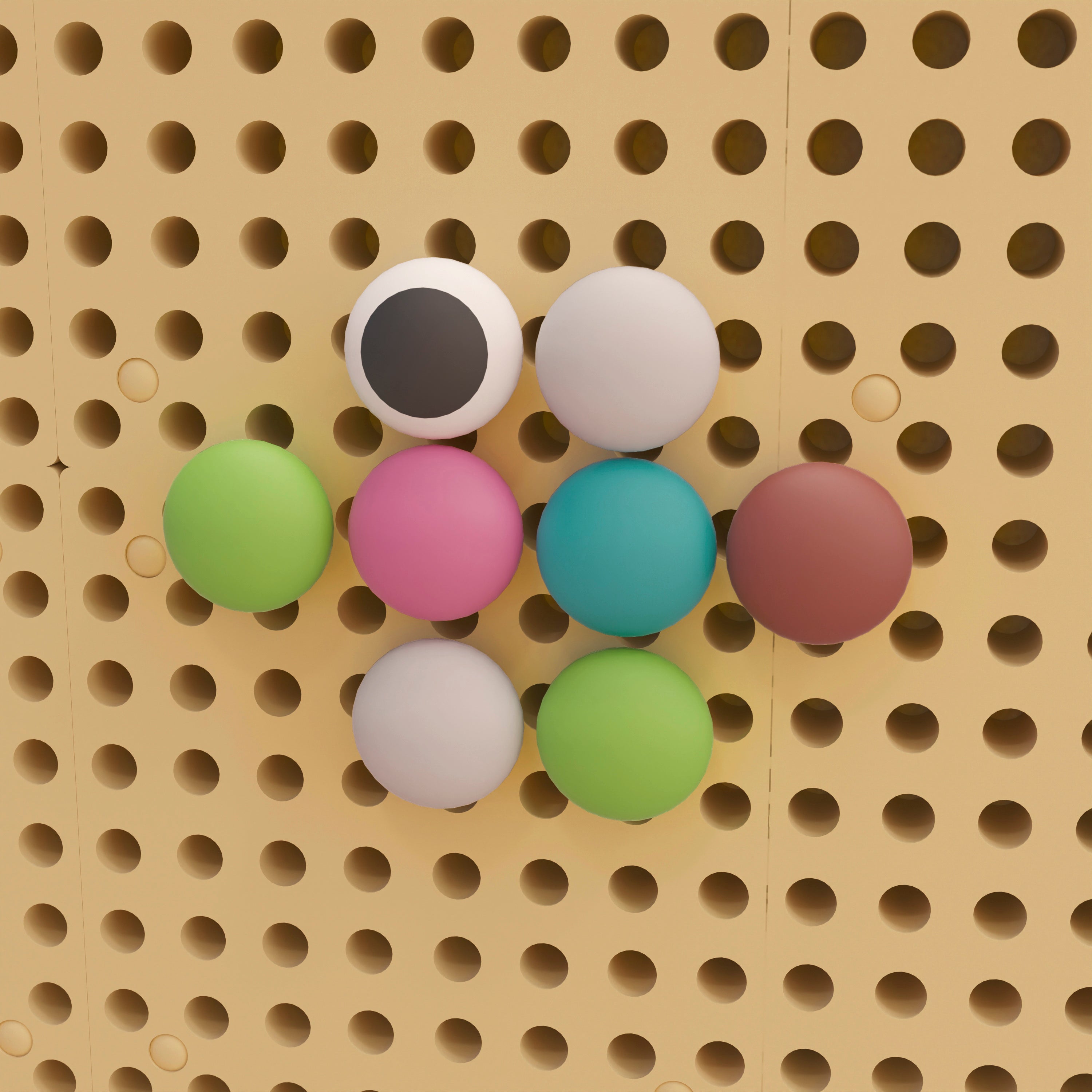 Bright Beginnings Commercial Grade 64 Piece Jumbo Peg Accessory Pack for Modular STEAM Walls (Not Included) - Pastel Multicolor
