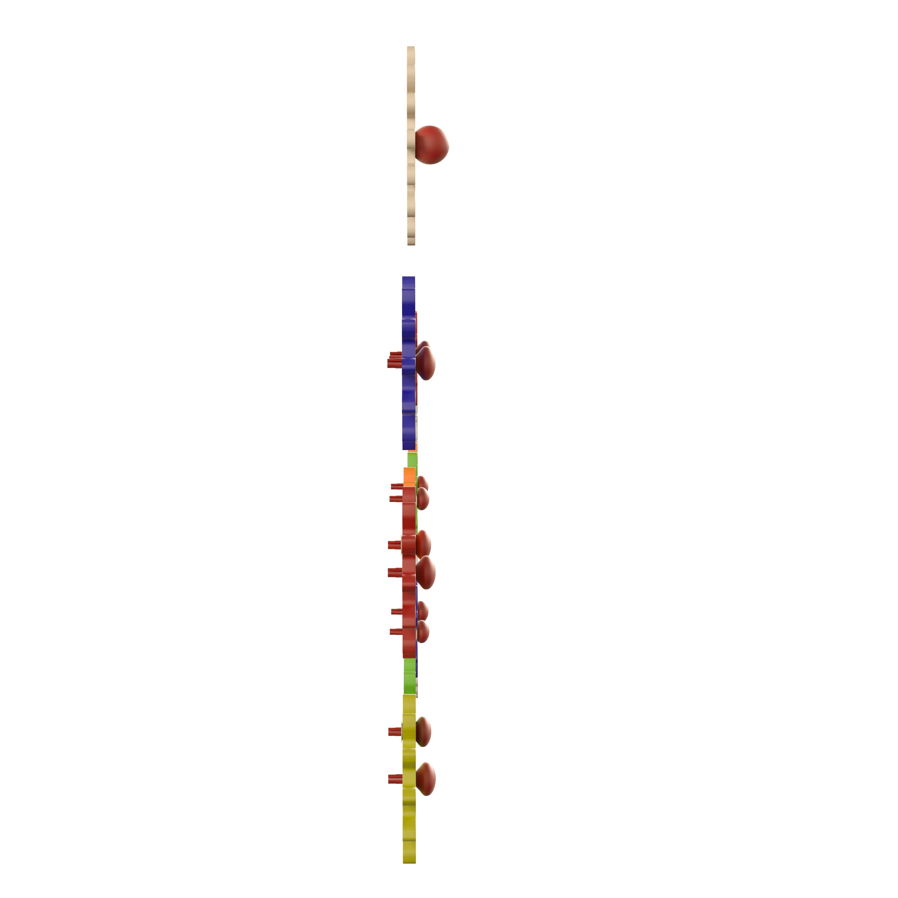Bright Beginnings Commercial Grade 79 Piece Multicolor Chain and Gears Accessory Set for Modular STEAM Wall Systems (Not Included)