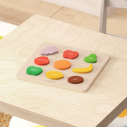 Bright Beginnings Commercial Grade Birch Plywood STEM Fruit Shapes Puzzle Board, Natural/Multicolor