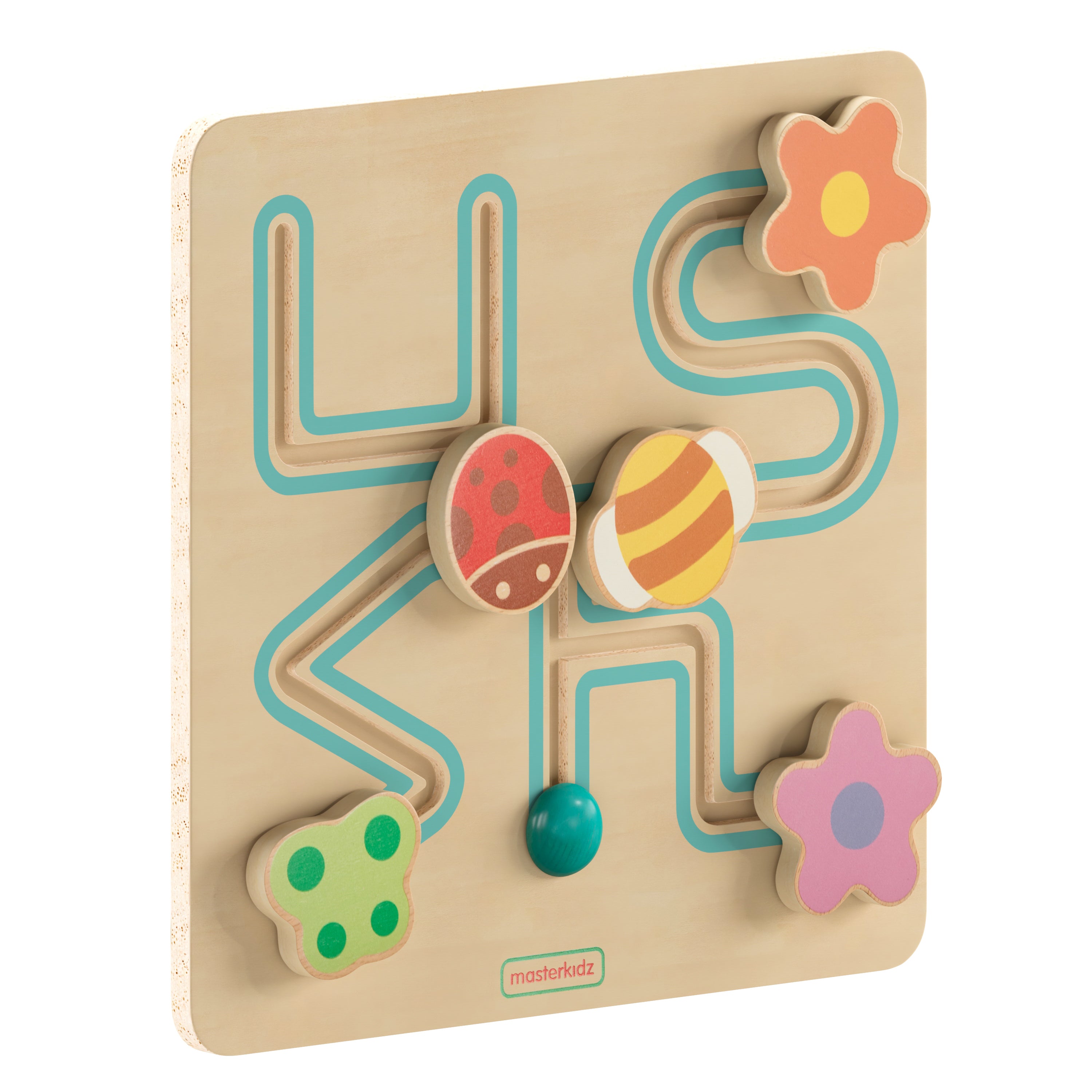 Bright Beginnings Commercial Grade STEM Insect Sliding Maze Learning Board, Natural/Multicolor