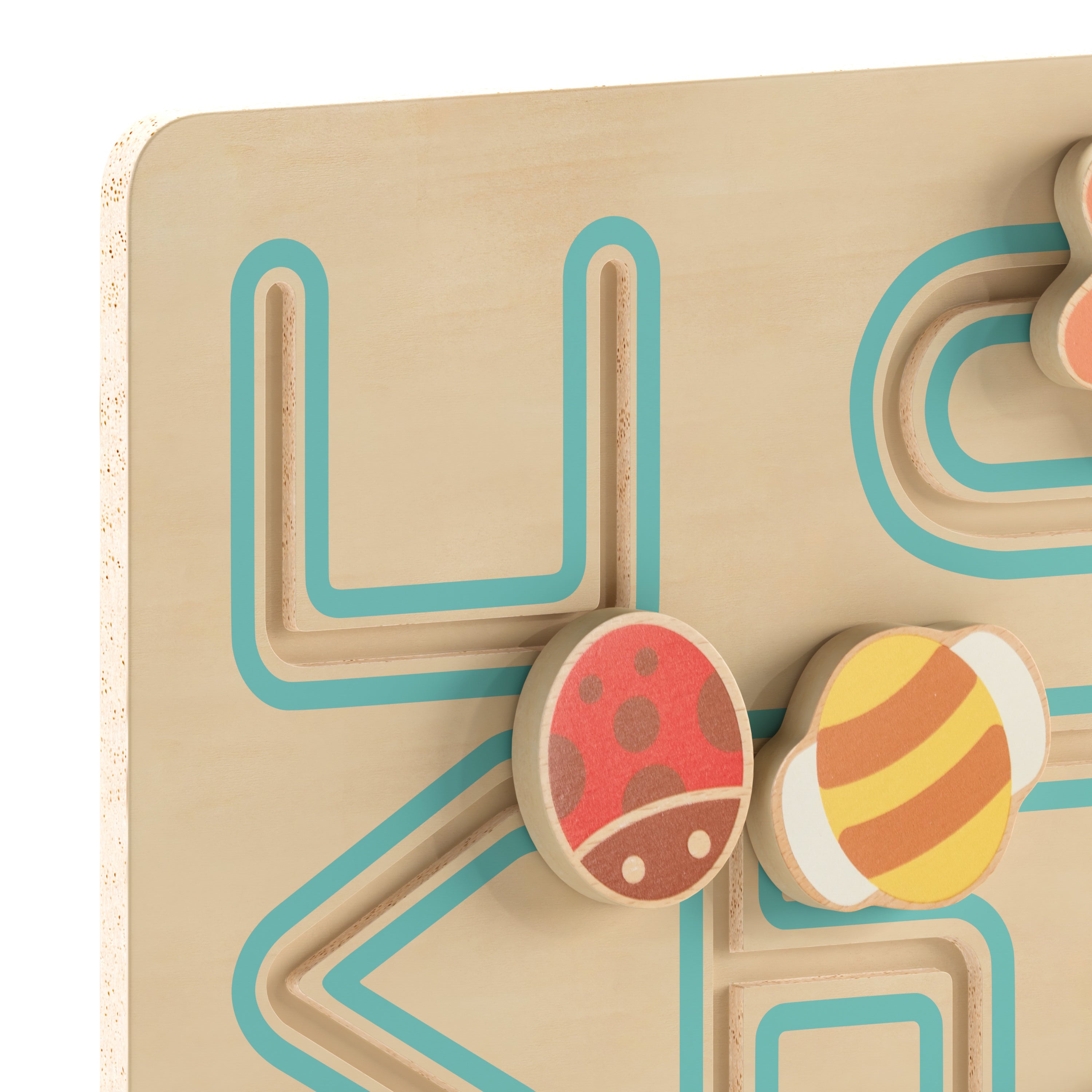 Bright Beginnings Commercial Grade STEM Insect Sliding Maze Learning Board, Natural/Multicolor