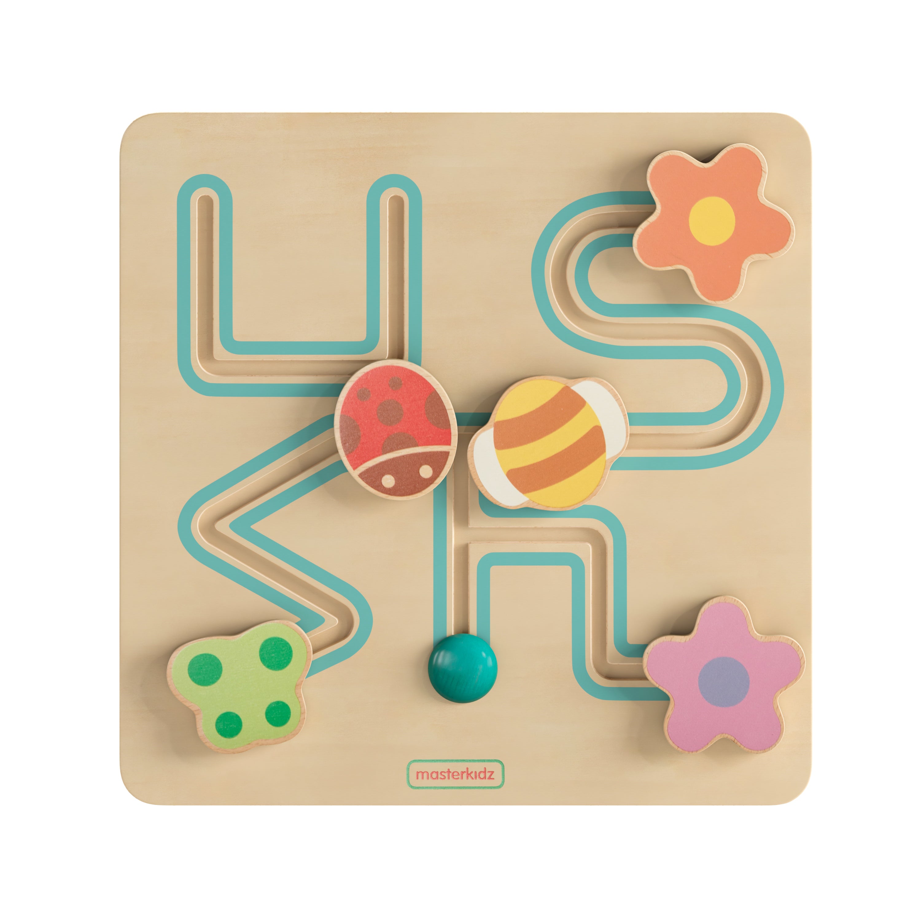 Bright Beginnings Commercial Grade STEM Insect Sliding Maze Learning Board, Natural/Multicolor