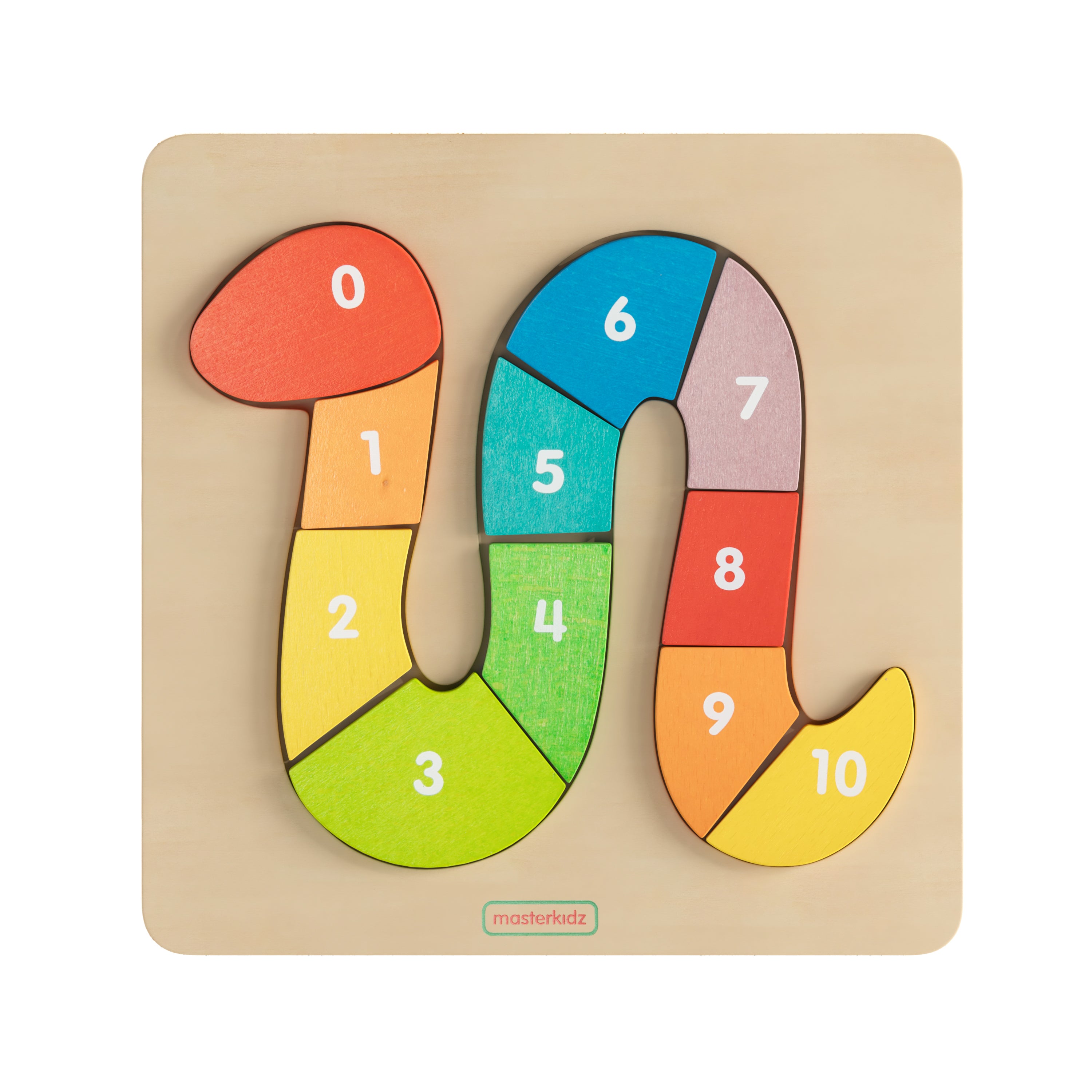 Bright Beginnings Commercial Grade Natural Birch Plywood STEM Number Snake Puzzle Board
