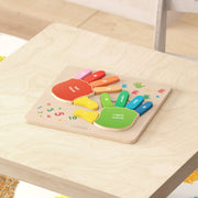 Bright Beginnings Commercial Grade Birch Plywood STEM Hand Counting Learning Puzzle Board, Natural, Multicolor