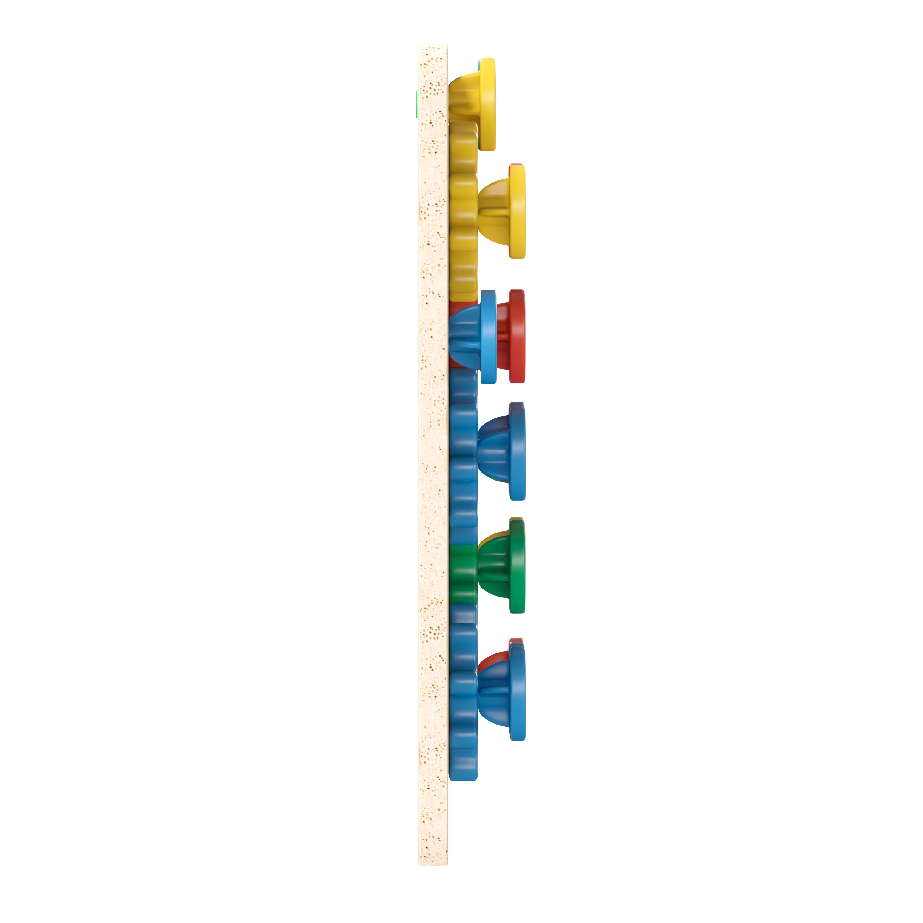 Bright Beginnings Commercial Grade Birch Plywood STEM Gear Building Busy Board, Natural/Multicolor