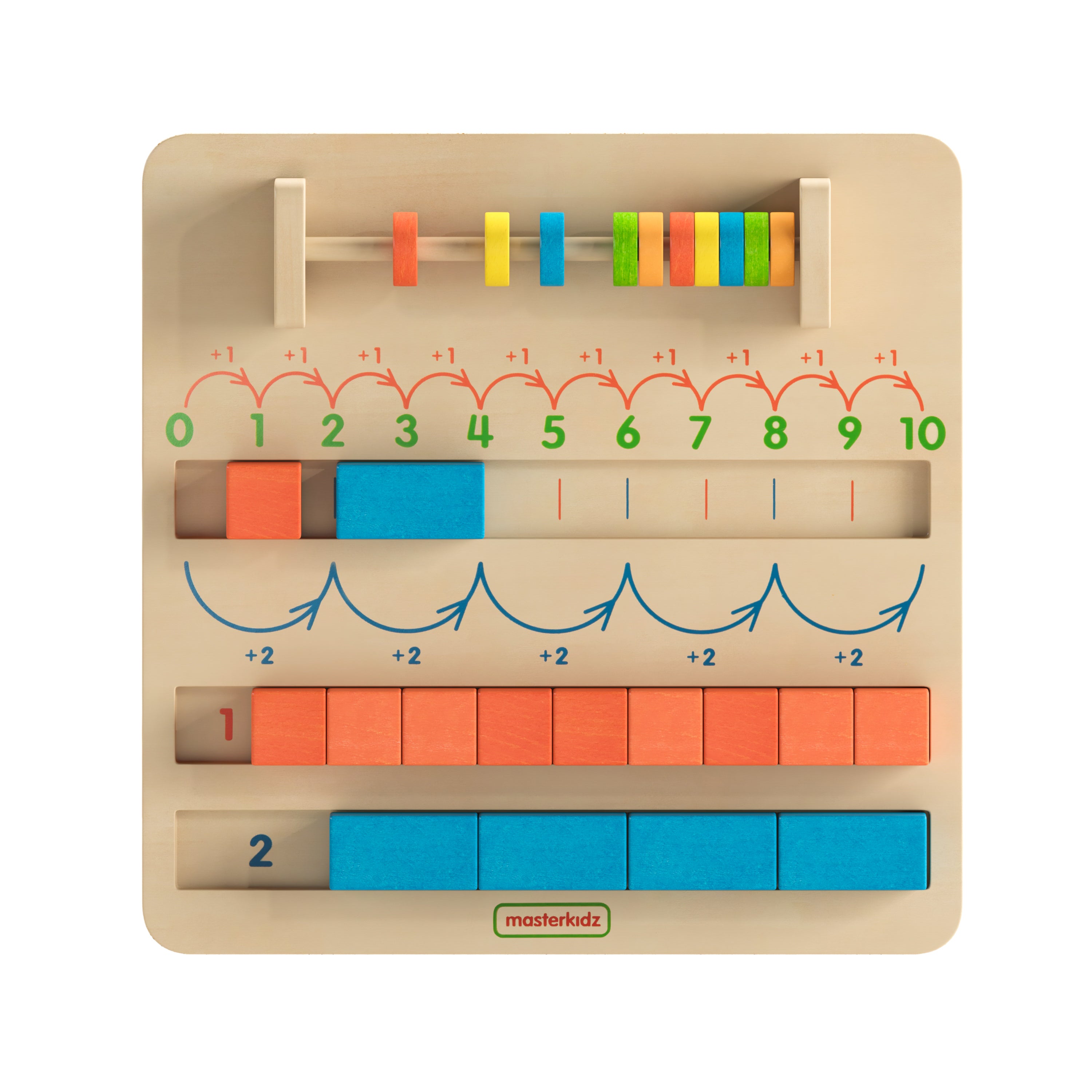 Bright Beginnings Commercial Grade STEM Number Counting Learning Board in Natural Finish with Multicolor Accents