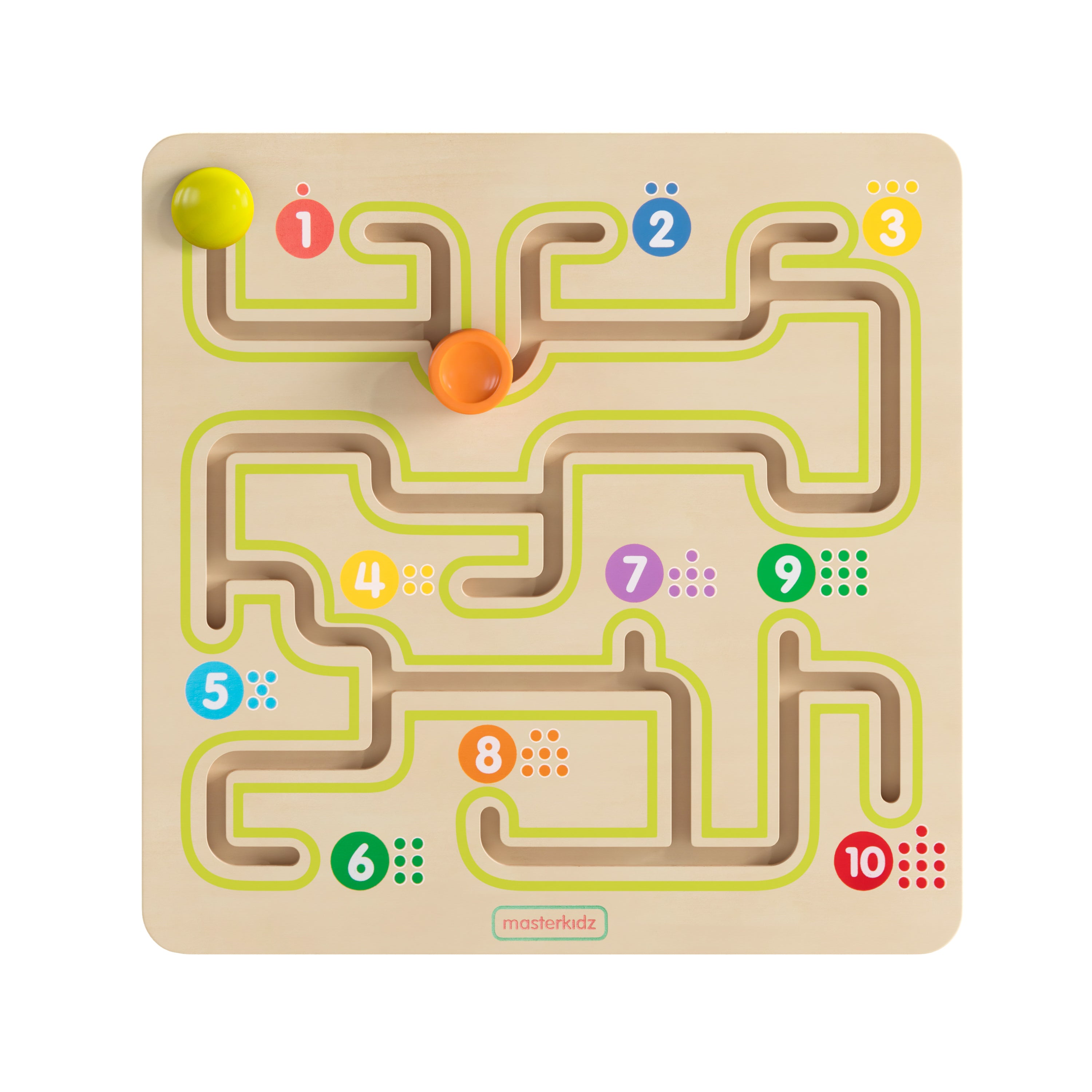 Bright Beginnings Commercial Grade STEM Sliding Maze Learning Board, Natural/Multicolor