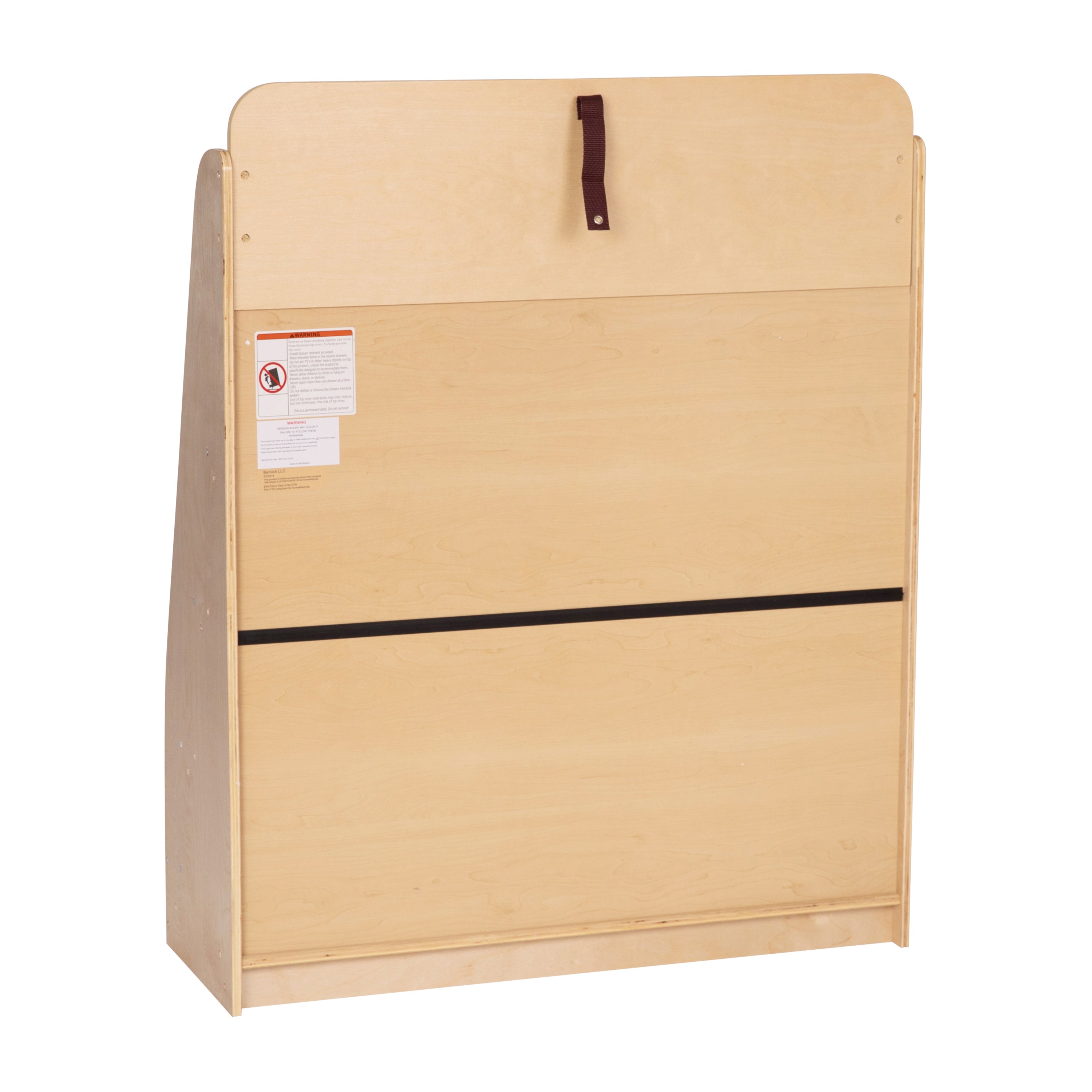 Hercules 4 Shelf Single-Sided Kids Natural Wooden Book & Magazine Display Stand - Safe, Kid Friendly Design for Commercial or Home Use