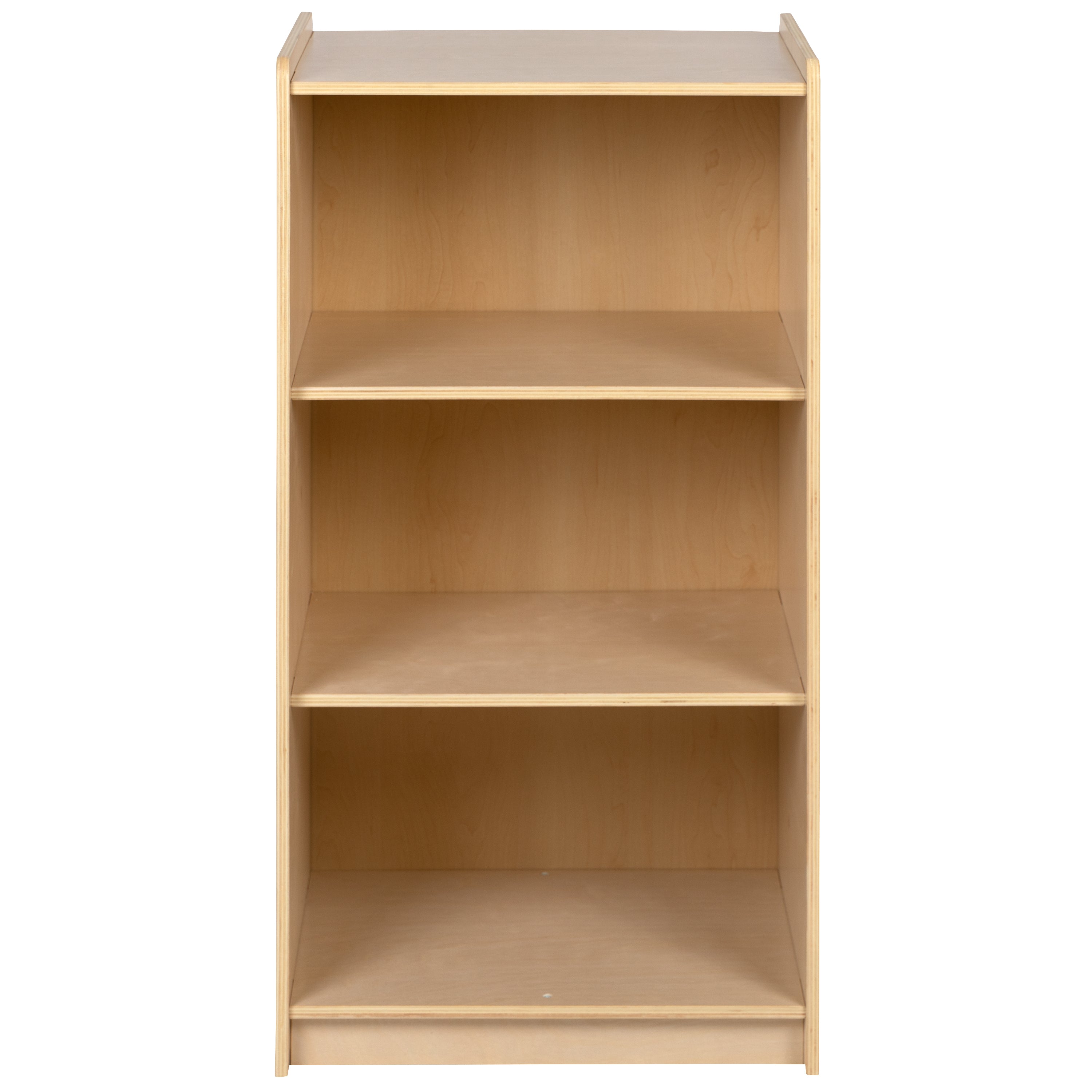 Hercules Wooden 3 Section School Classroom Storage Cabinet for Commercial or Home Use - Safe, Kid Friendly Design - 36"H (Natural)