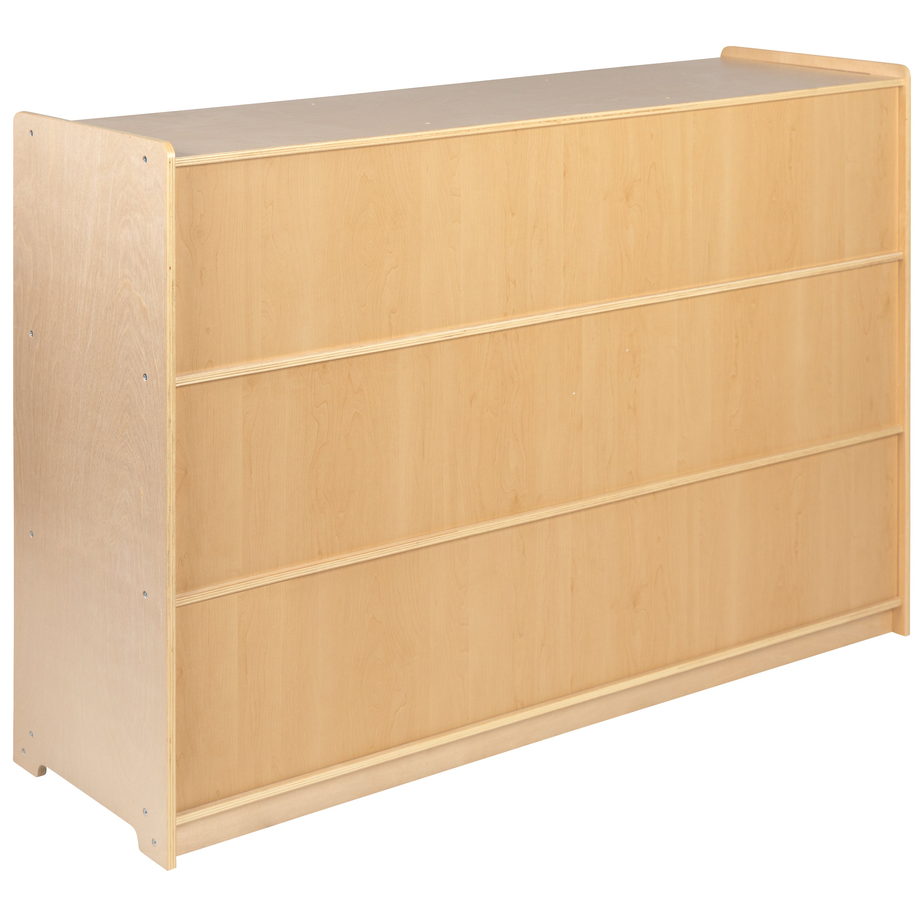 Hercules Wooden 8 Section School Classroom Storage Cabinet for Commercial or Home Use - Safe, Kid Friendly Design - 36"H (Natural)