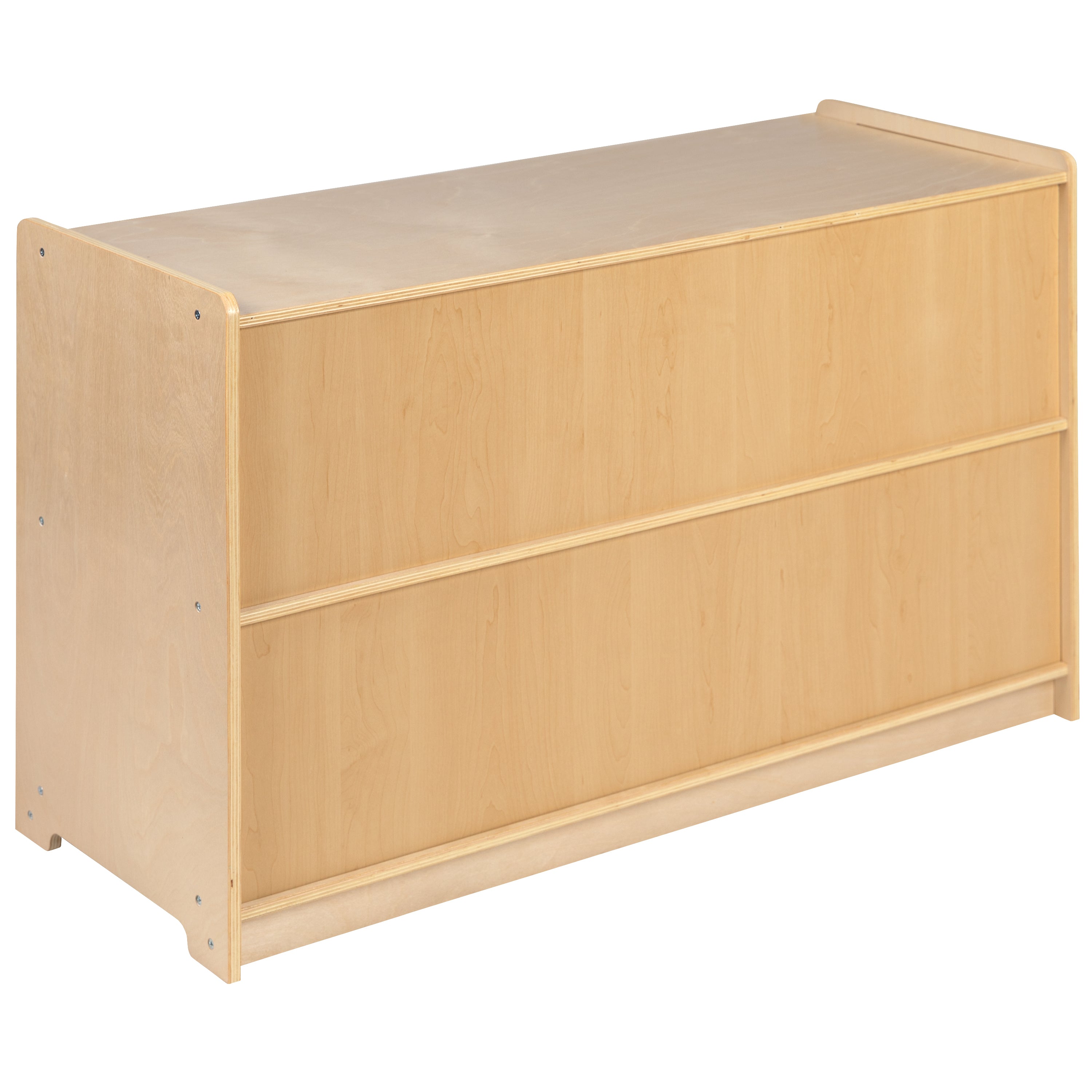 Hercules Wooden 2 Section School Classroom Storage Cabinet for Commercial or Home Use - Safe, Kid Friendly Design - 24"H x 36"L (Natural)