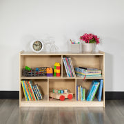 Hercules Wooden 5 Section School Classroom Storage Cabinet for Commercial or Home Use - Safe, Kid Friendly Design - 24"H x 36"L (Natural)