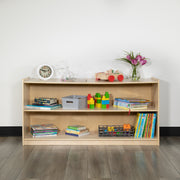 Hercules Wooden 2 Section School Classroom Storage Cabinet for Commercial or Home Use - Safe, Kid Friendly Design - 24"H x 48"L (Natural)