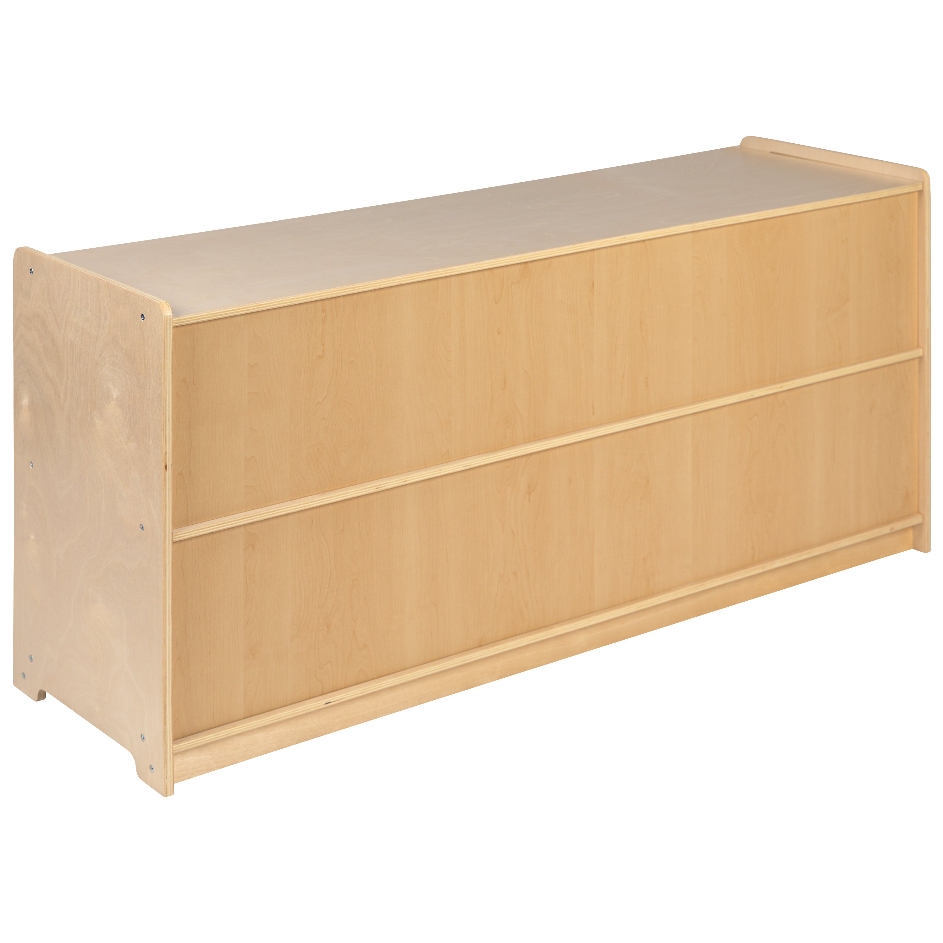 Hercules Wooden 2 Section School Classroom Storage Cabinet for Commercial or Home Use - Safe, Kid Friendly Design - 24"H x 48"L (Natural)