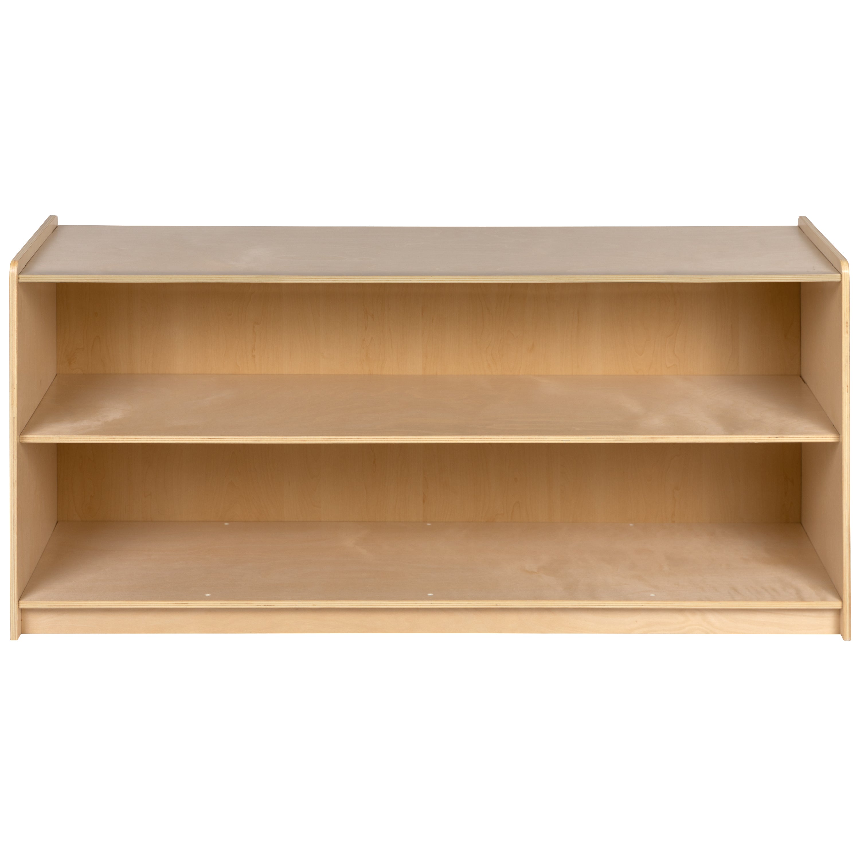 Hercules Wooden 2 Section School Classroom Storage Cabinet for Commercial or Home Use - Safe, Kid Friendly Design - 24"H x 48"L (Natural)