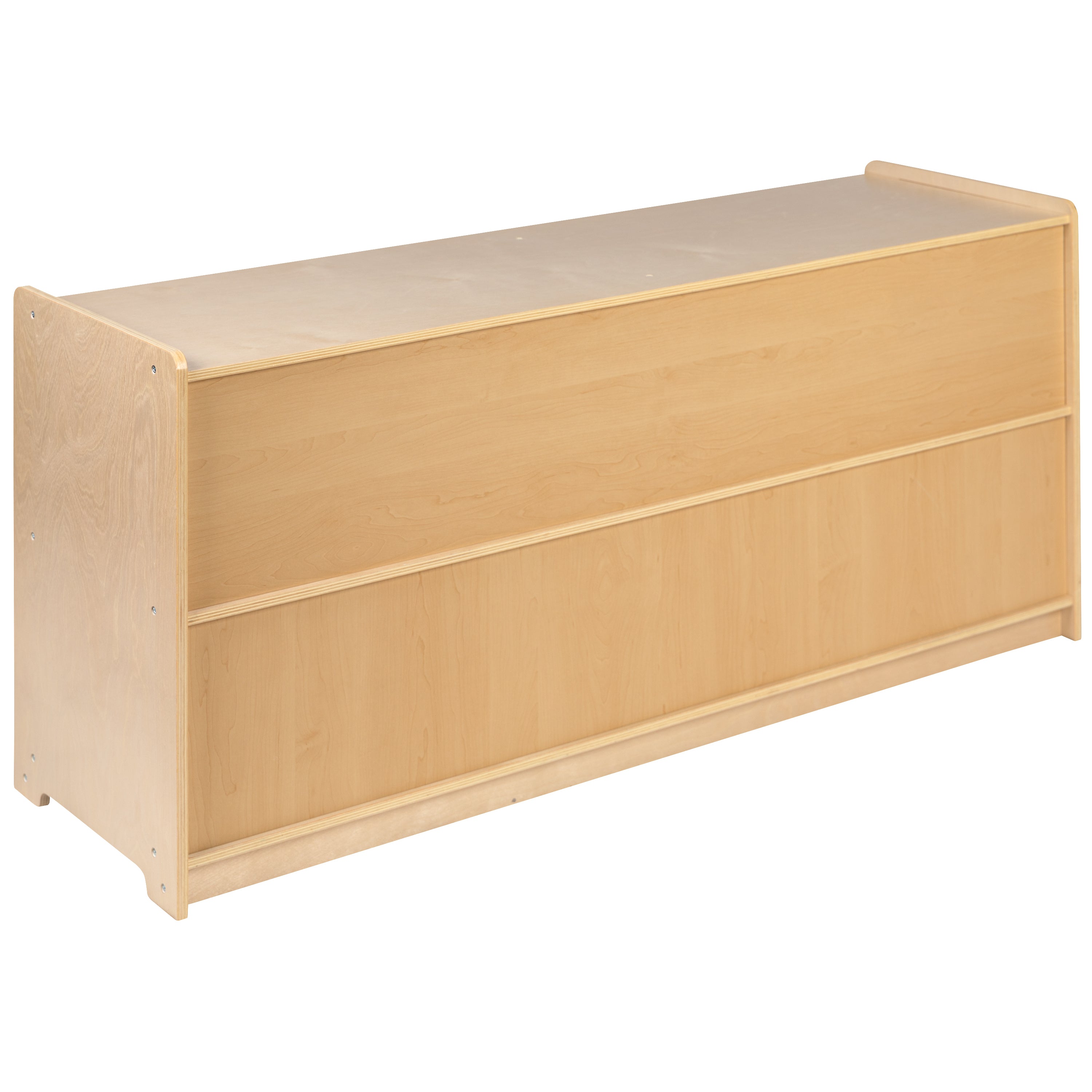 Hercules Wooden 5 Section School Classroom Storage Cabinet for Commercial or Home Use - Safe, Kid Friendly Design - 24"H x 48"L (Natural)
