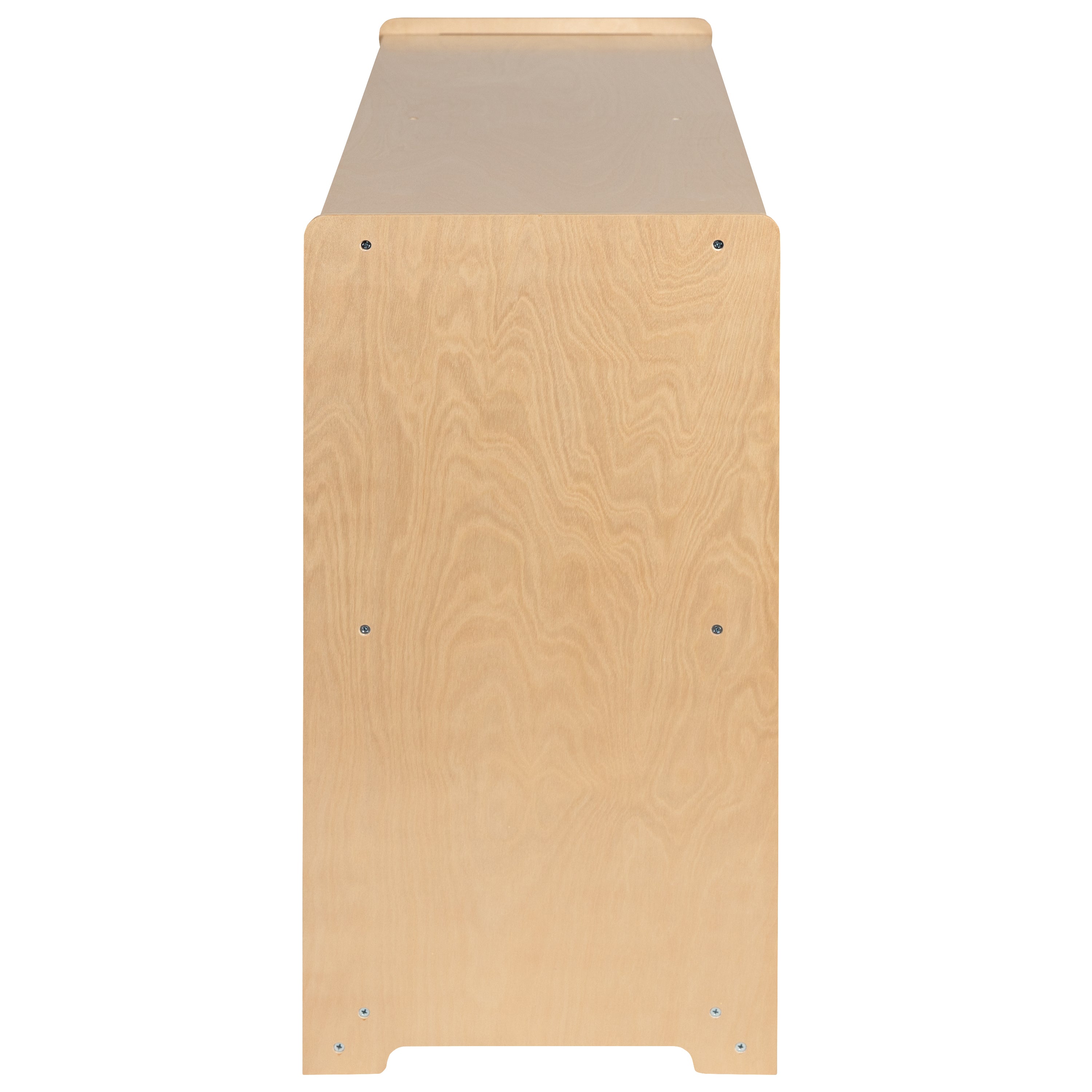Hercules Wooden 2 Section School Classroom Storage Cabinet for Commercial or Home Use - Safe, Kid Friendly Design - 30"H x 48"L (Natural)