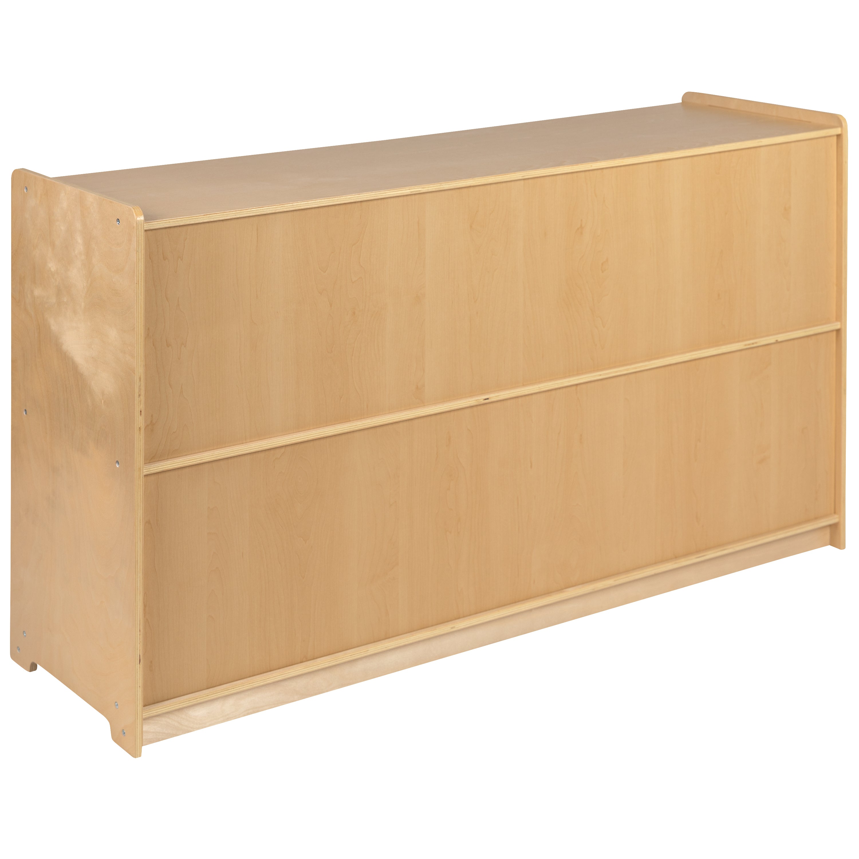 Hercules Wooden 2 Section School Classroom Storage Cabinet for Commercial or Home Use - Safe, Kid Friendly Design - 30"H x 48"L (Natural)