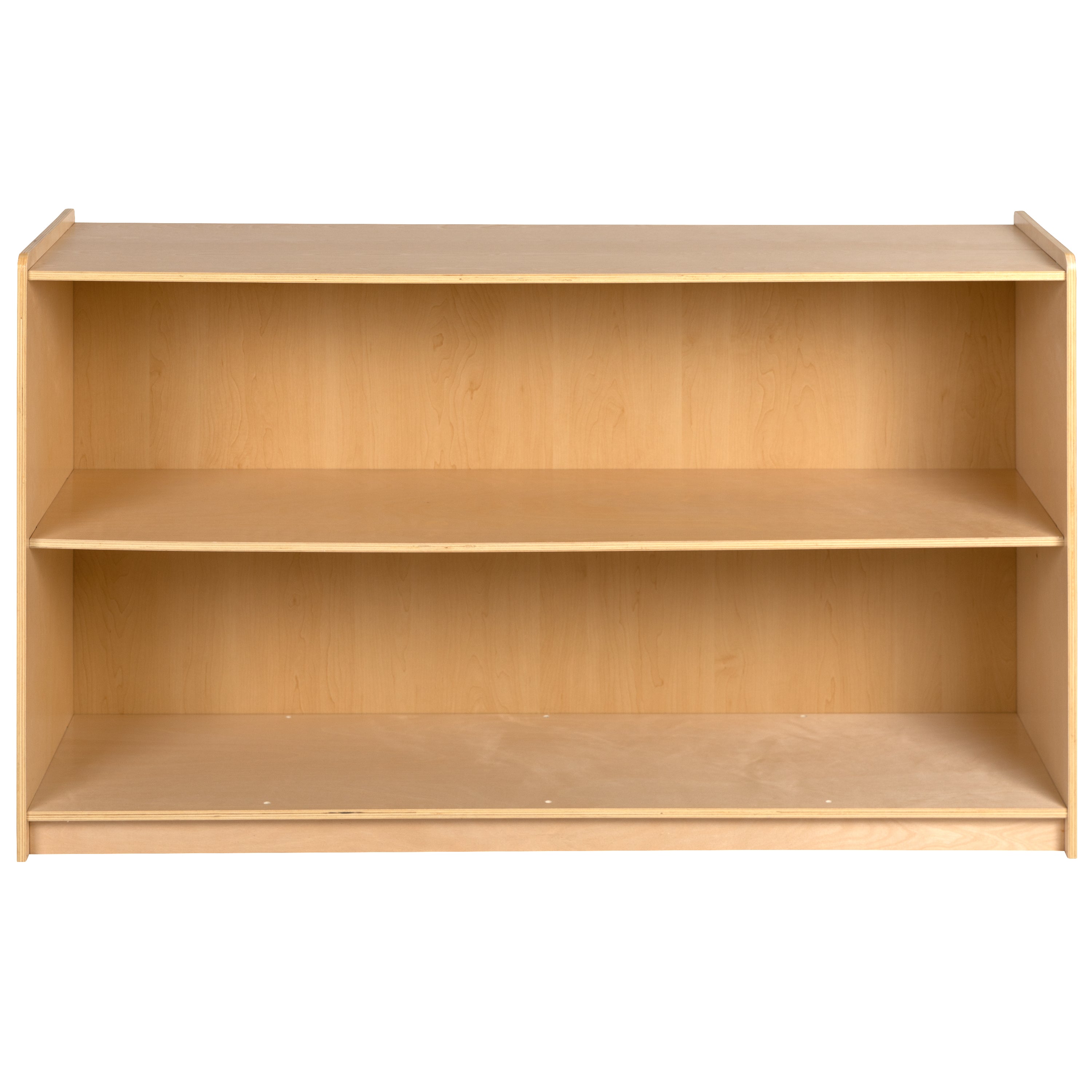 Hercules Wooden 2 Section School Classroom Storage Cabinet for Commercial or Home Use - Safe, Kid Friendly Design - 30"H x 48"L (Natural)