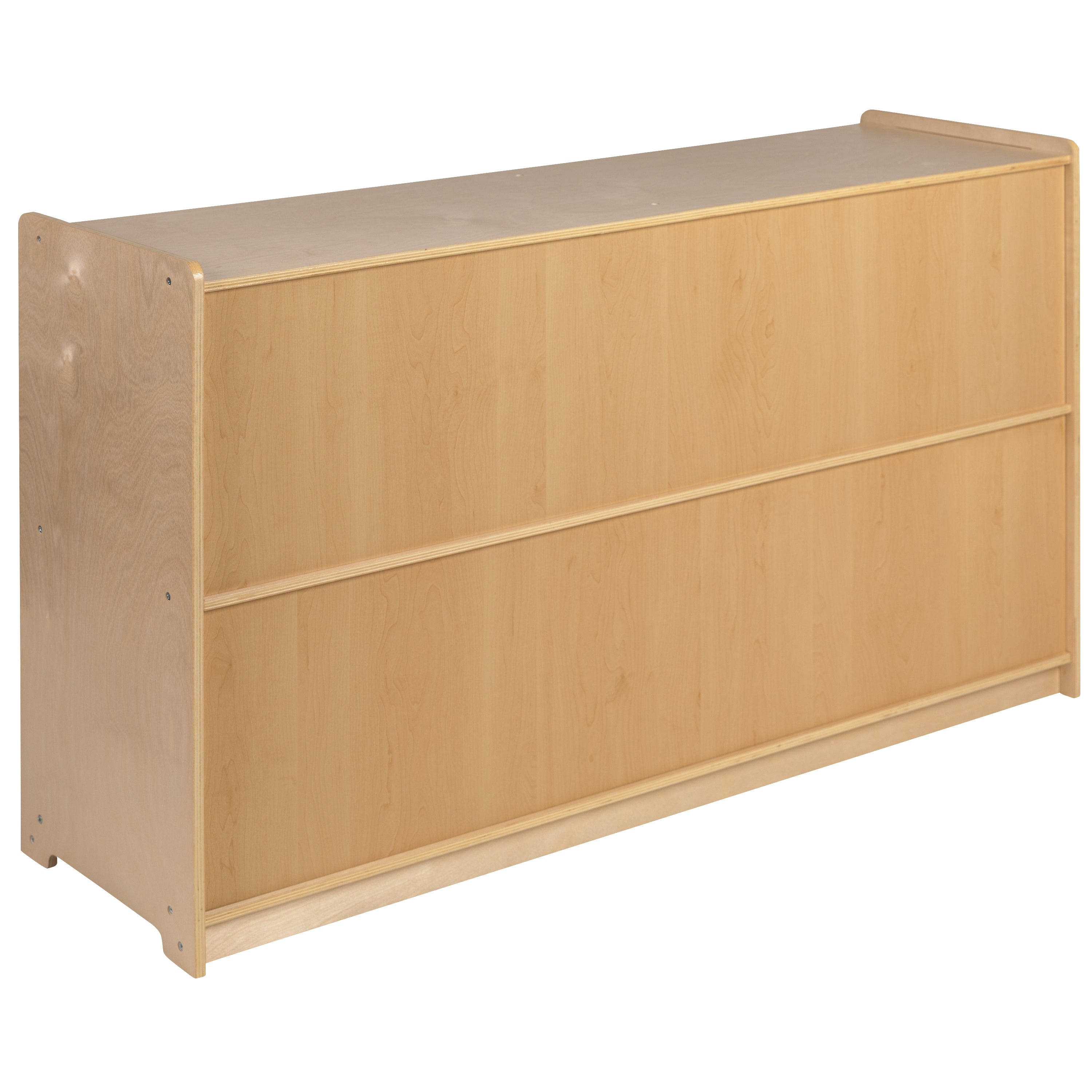 Hercules Wooden 5 Section School Classroom Storage Cabinet for Commercial or Home Use - Safe, Kid Friendly Design - 30"H x 48"L (Natural)