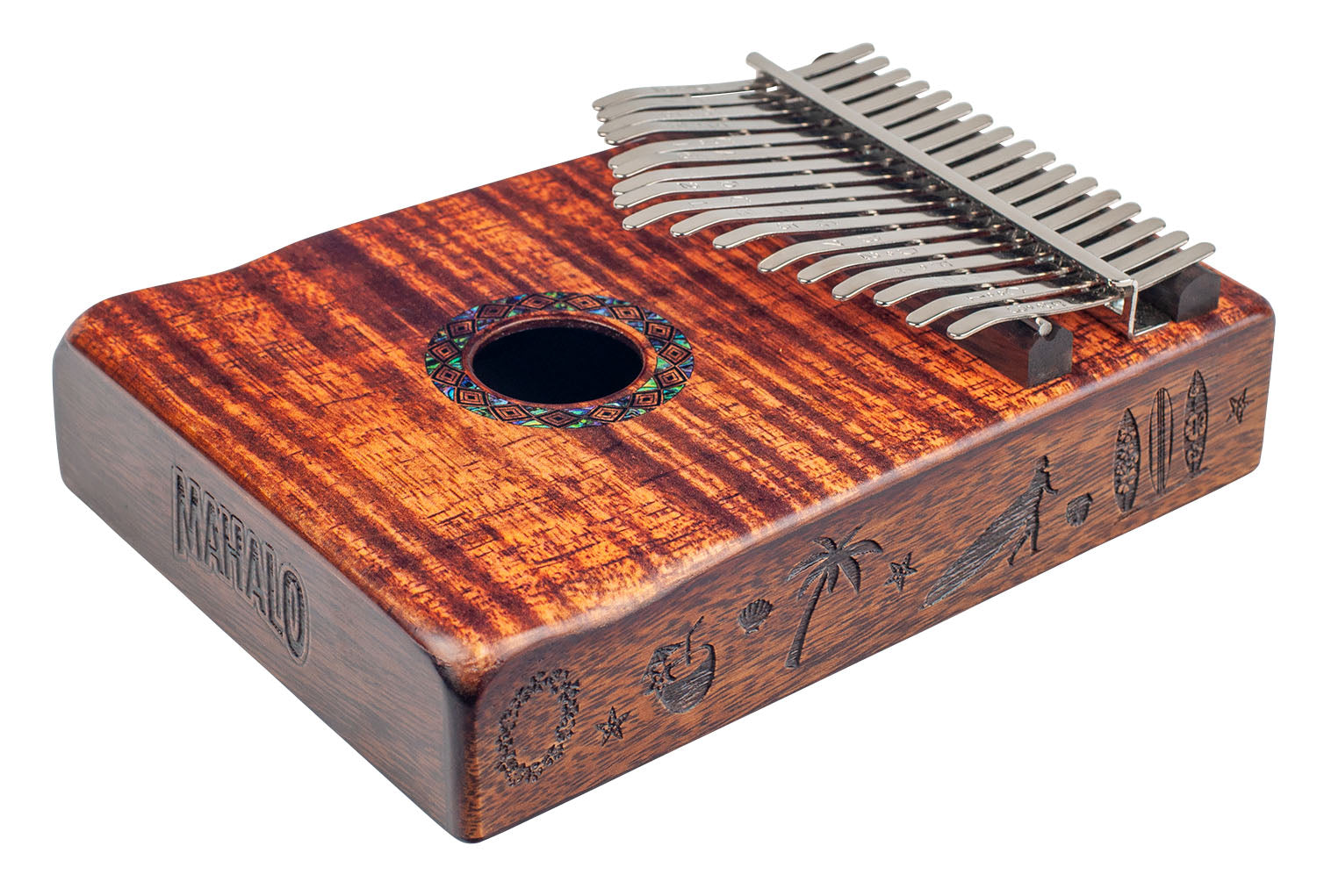 Mahalo MKA17KA Kalimba. Flame Koa