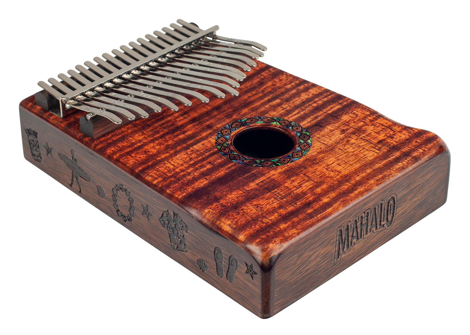 Mahalo MKA17KA Kalimba. Flame Koa