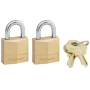 3/4in (19mm) Wide Solid Brass Body Padlock, 2-Pack