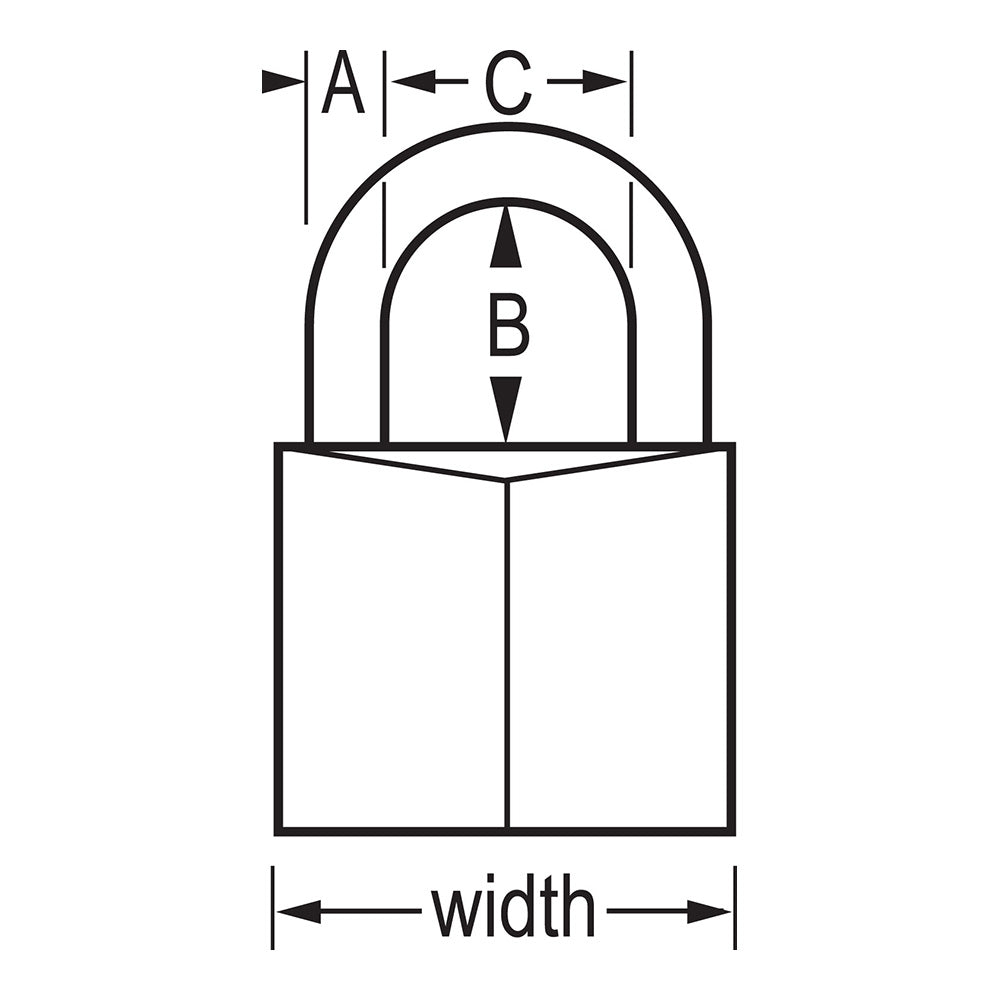 1-9/16in (40mm) Wide Solid Brass Body Padlock with 2in (51mm) Shackle