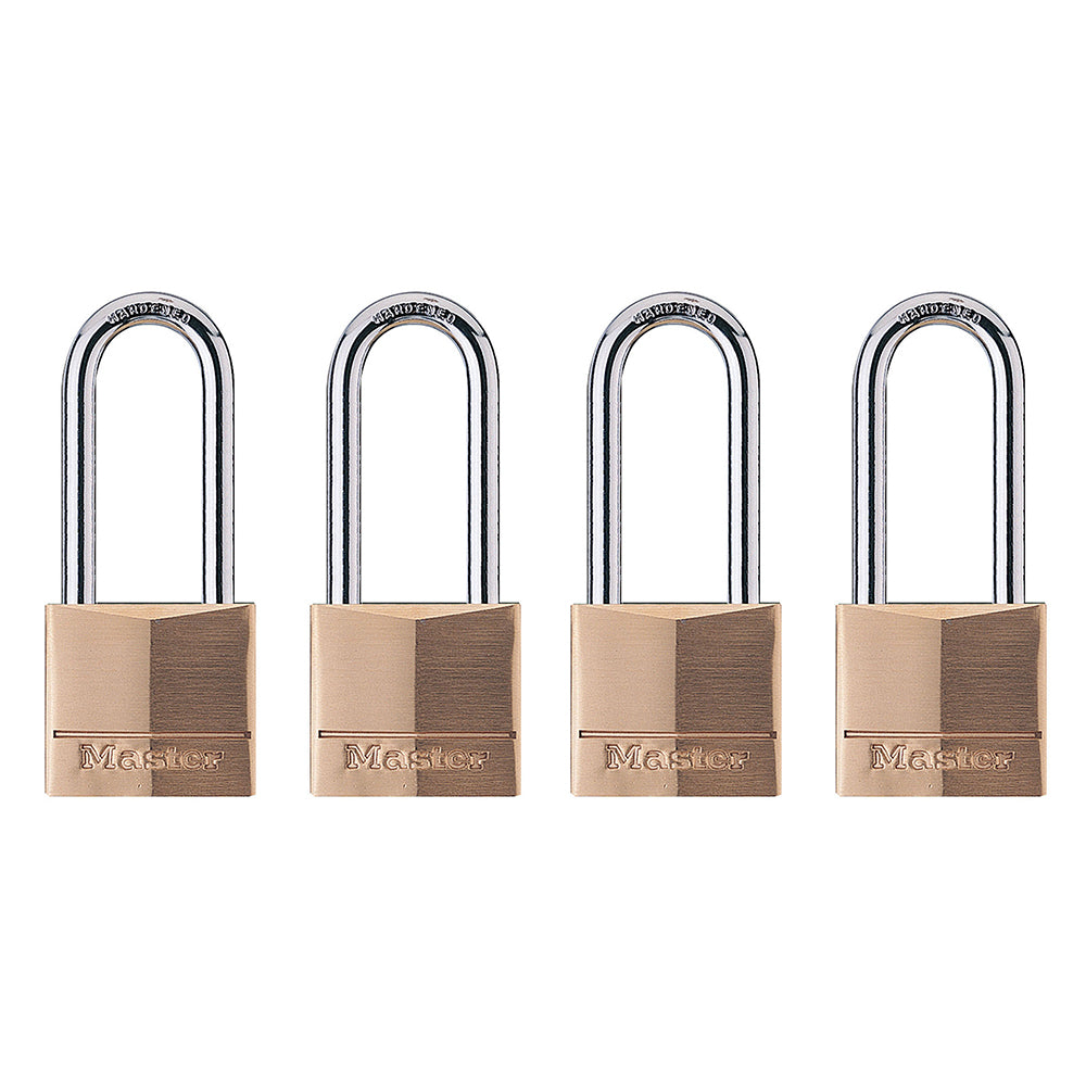 1-9/16in (40mm) Wide Solid Brass Body Padlock with 2in (51mm) Shackle; 4-Pack