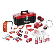 Lockout Toolbox with Premier Valve and Electrical Device Assortment and four Zenex™ Thermoplastic Padlocks
