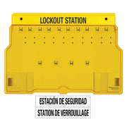 10-Lock Covered Station with Trilingual Labels, Unfilled.