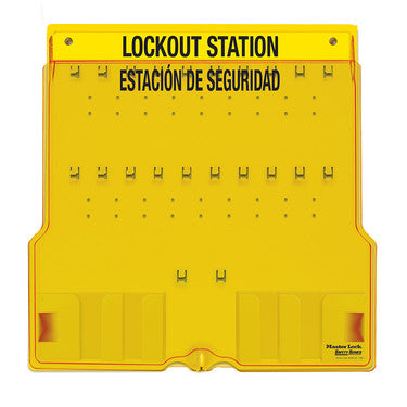 20-Lock Covered Station with Trilingual Labels, Unfilled.
